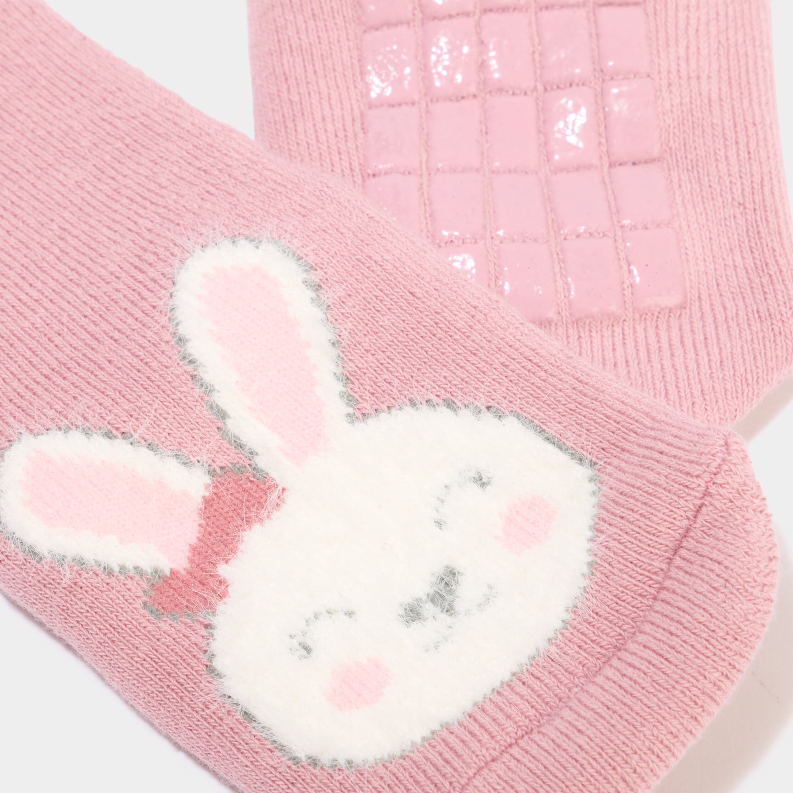 Chaussettes d'int&eacute;rieur rose b&eacute;b&eacute; fille