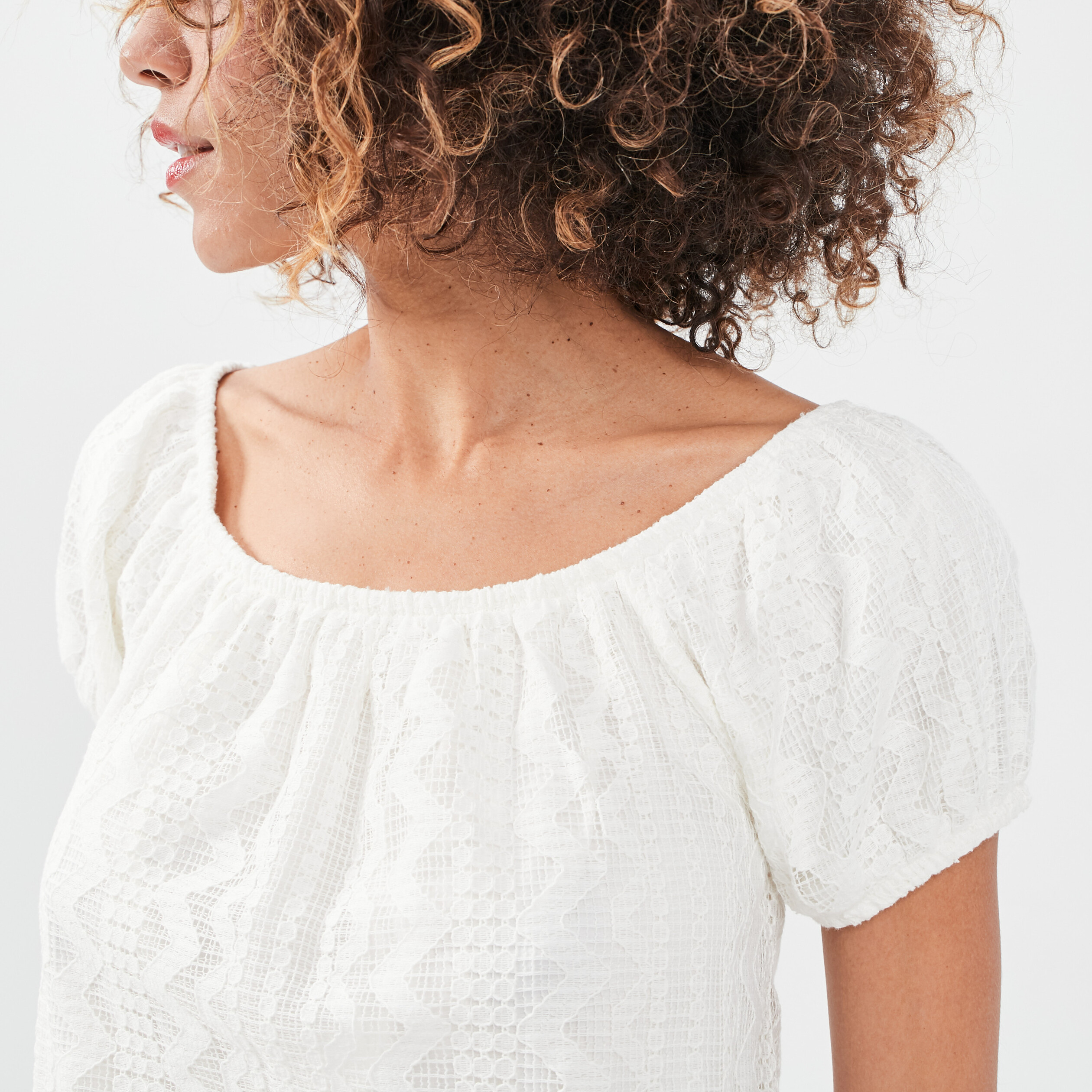 T-shirt manches courtes ecru femme