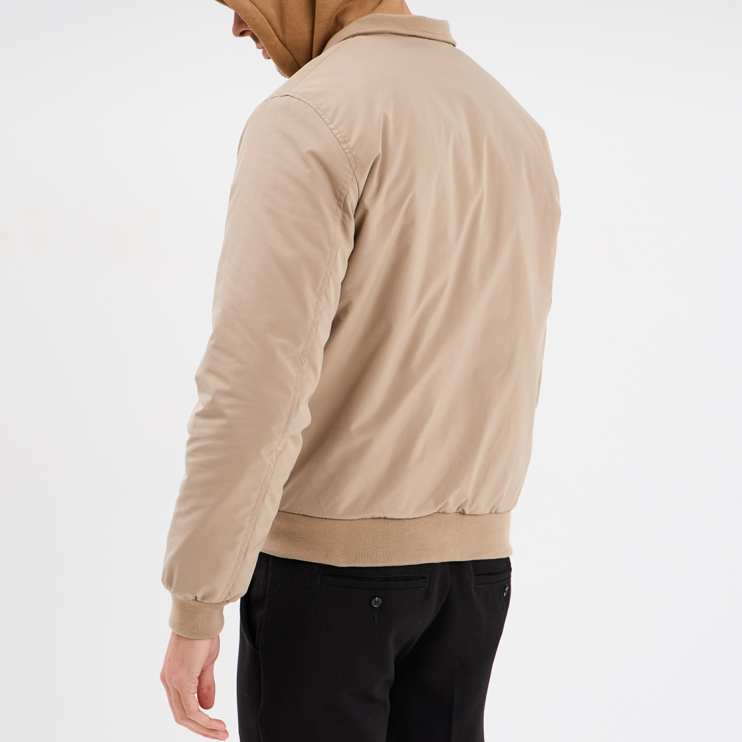 Blouson zipp&eacute; col montant Creeks taupe homme