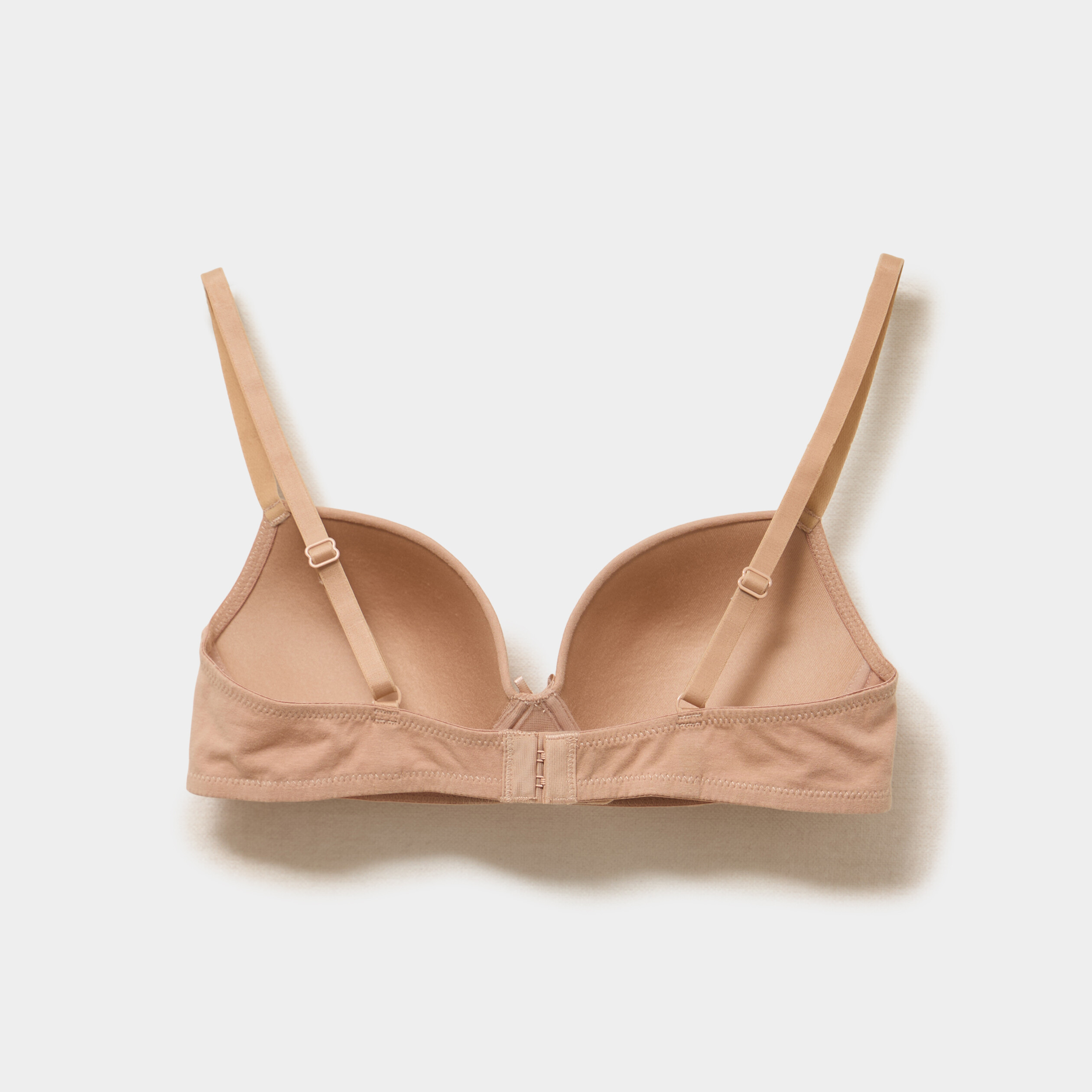 Lot 2 soutiens-gorge triangles padd&eacute;s beige femme