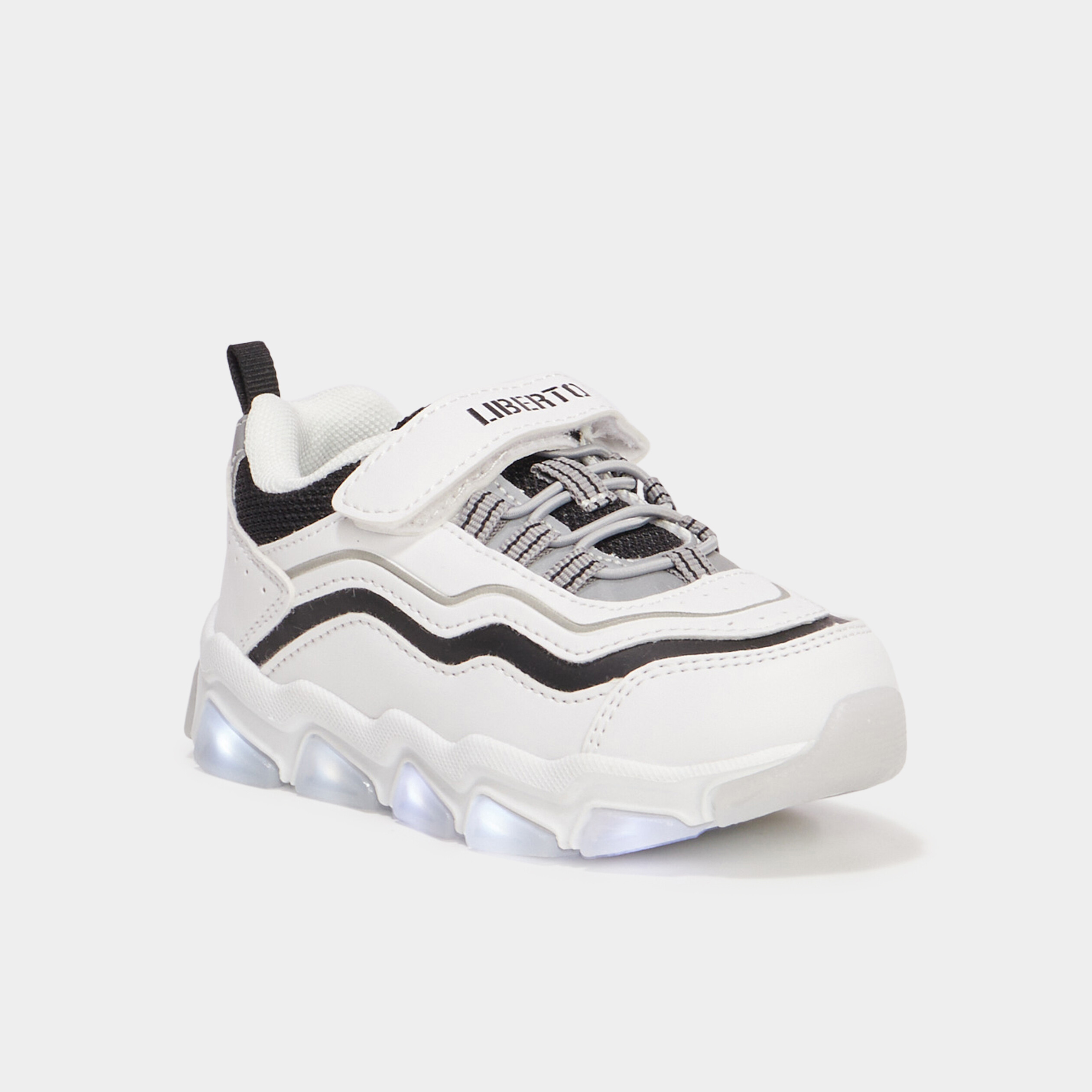 Baskets running semelles lumineuses blanc garcon La Halle