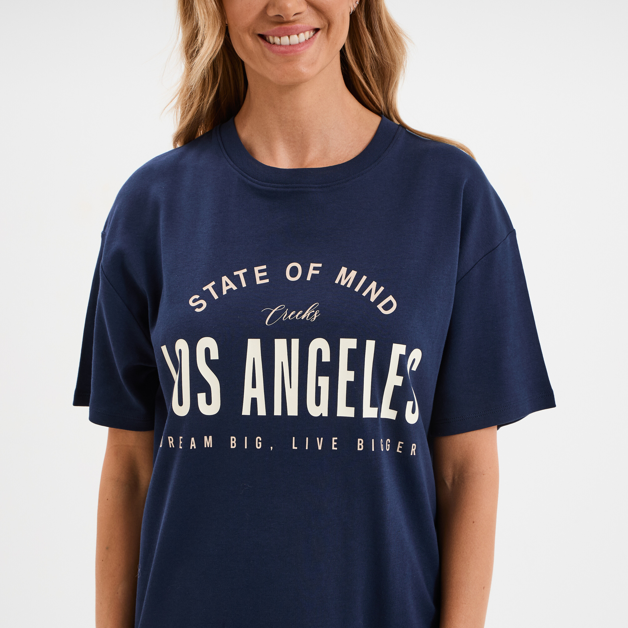 t shirt col rond manches courtes coton bleu marine femme T-shirt col rond manches courtes coton bleu marine femme