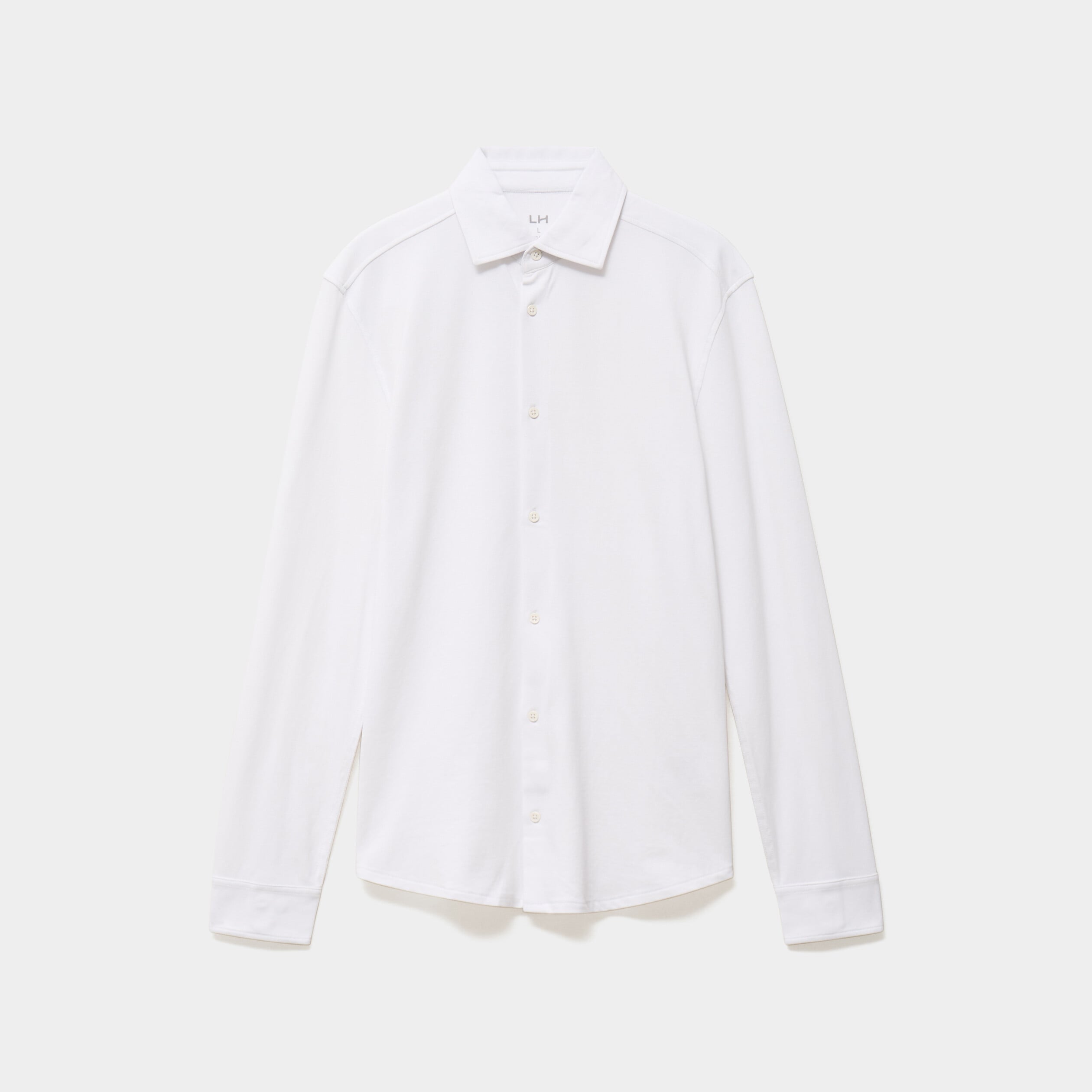 Chemise droite &agrave; manches longues blanc homme