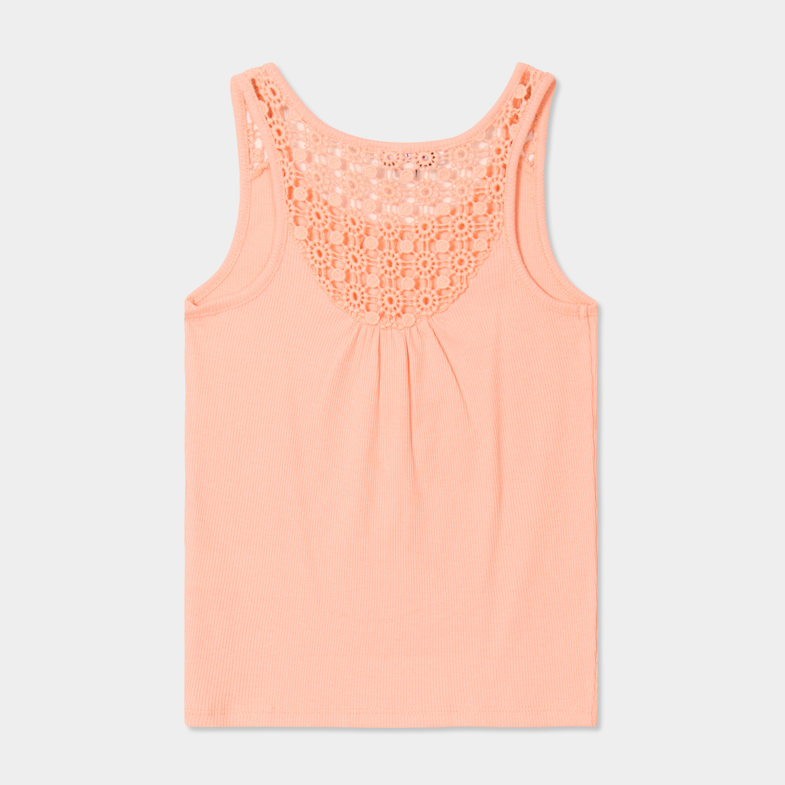 debardeur cotele dos macrame creeks rose saumon fille Débardeur côtelé dos macramé Creeks rose saumon fille