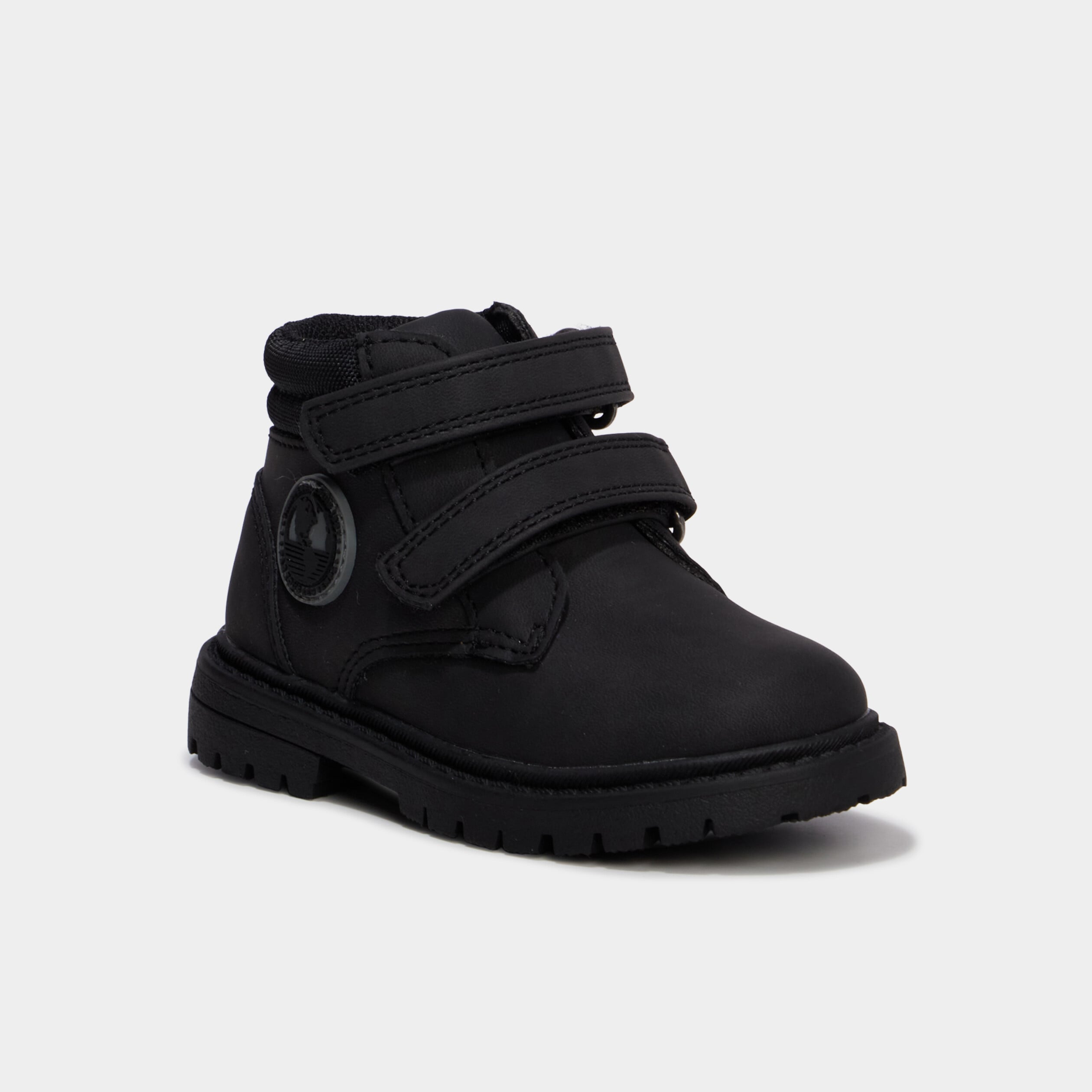Boots crant&eacute;es &agrave; scratchs noir b&eacute;b&eacute; gar&ccedil;on