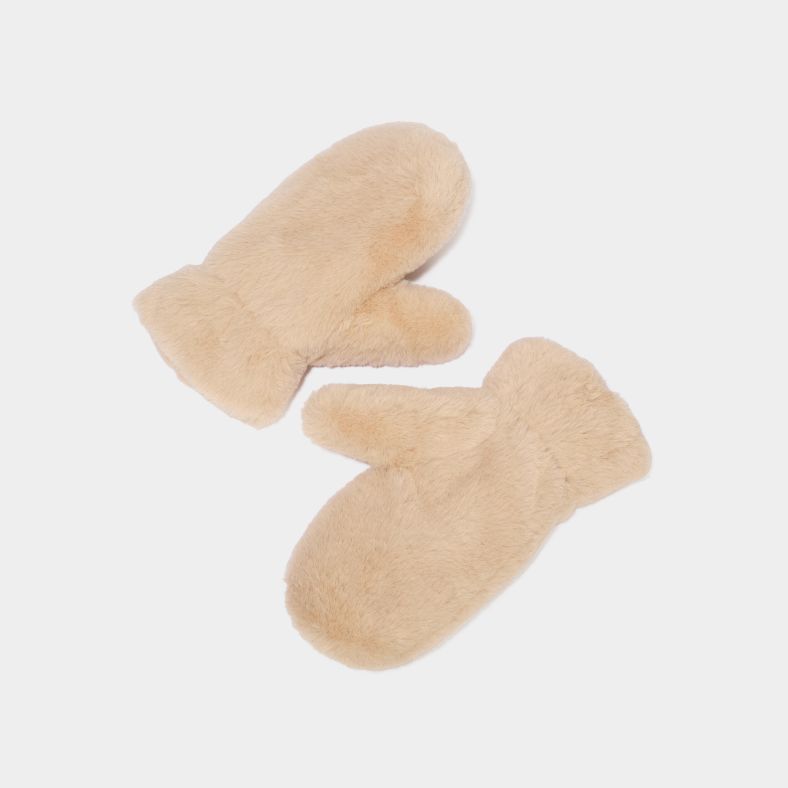 Mouffles fausse fourrure sable femme