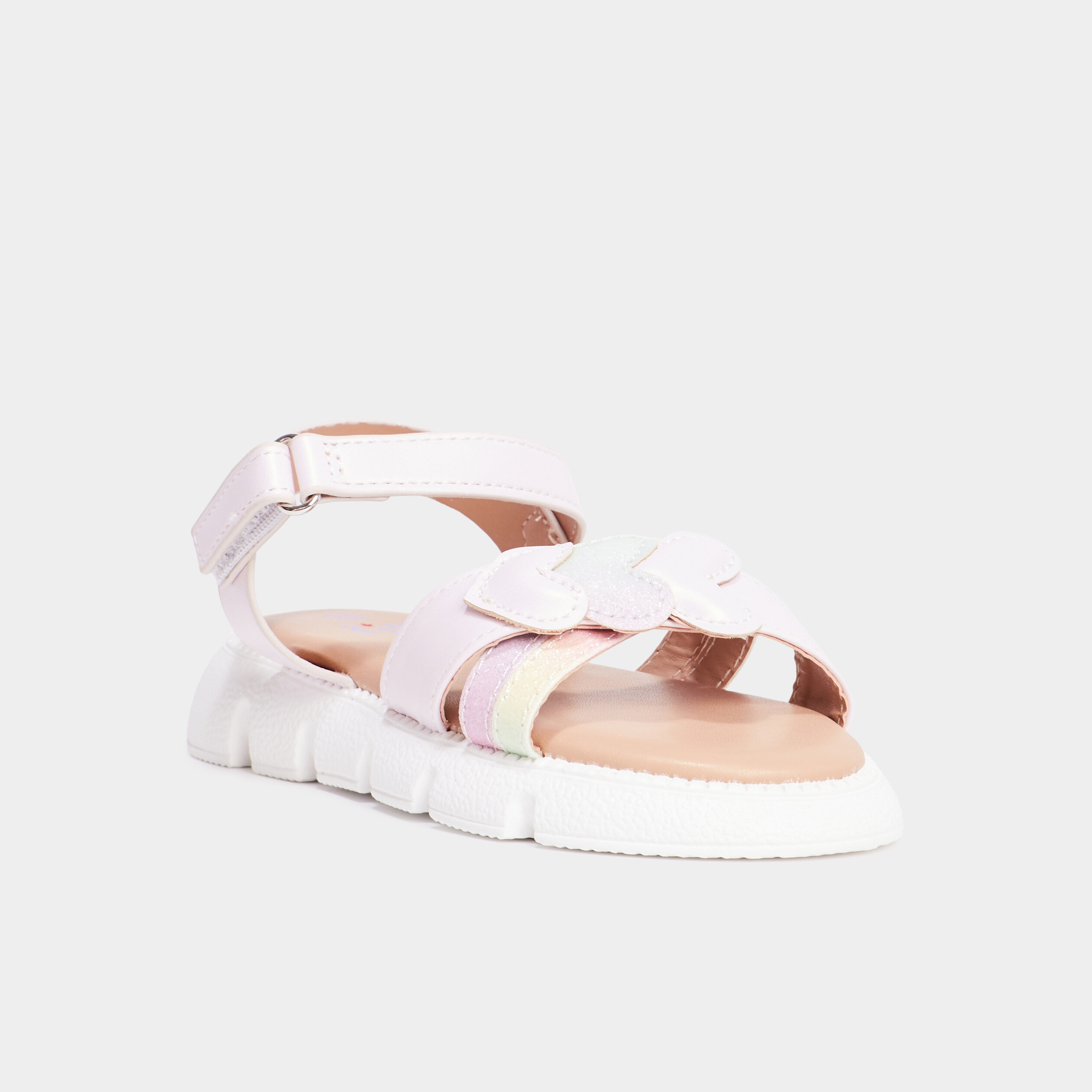 sandales avec coeurs et paillettes rose fille Sandales avec coeurs et paillettes rose fille