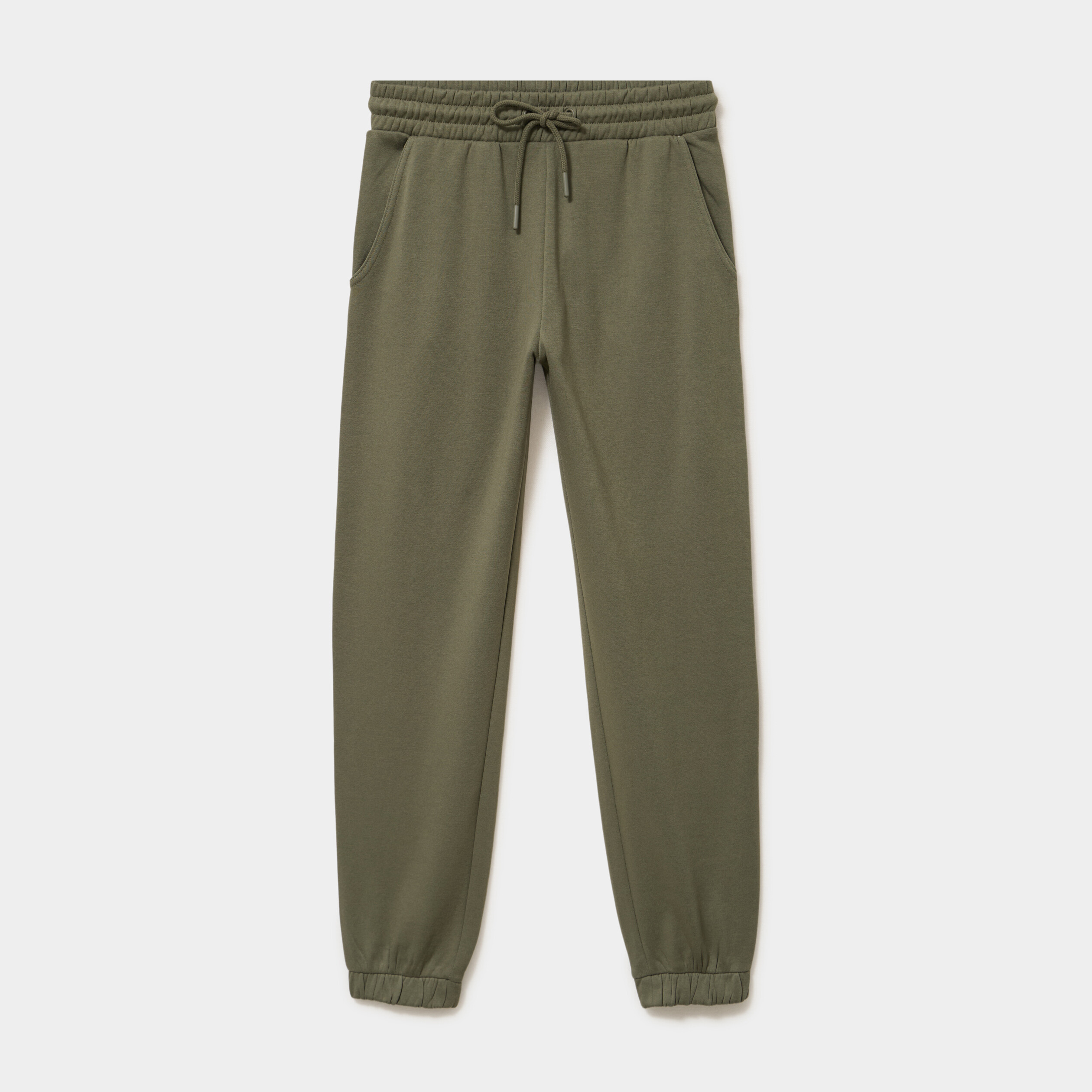 Pantalon de jogging molletonn&eacute; vert kaki femme