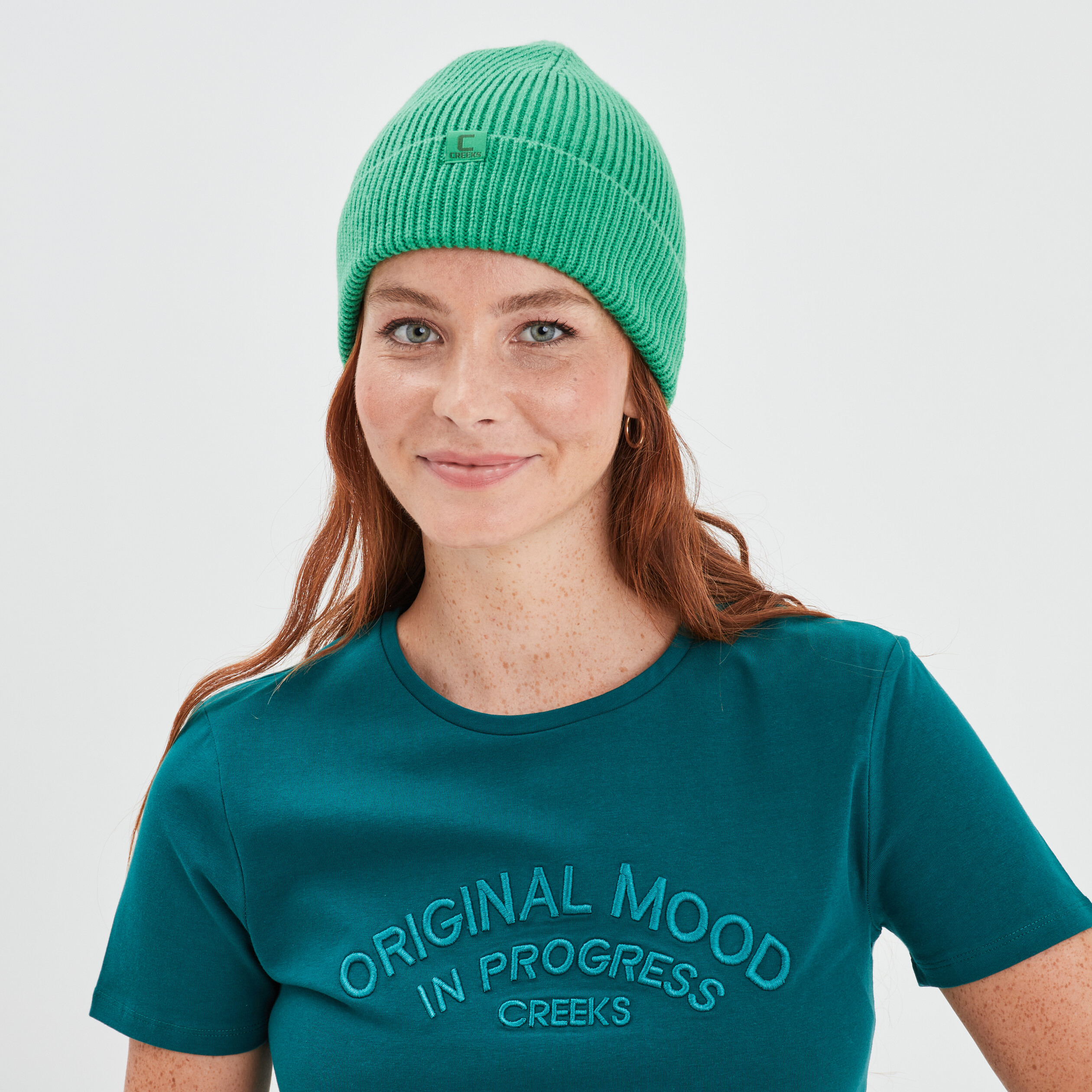 Bonnet tricoté Creeks vert femme