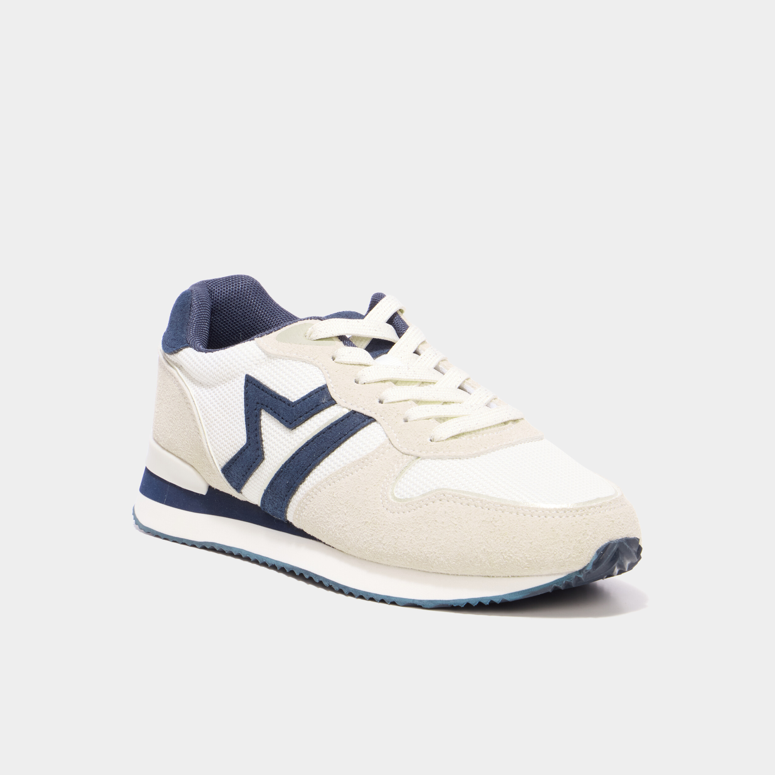Baskets bi-mati&egrave;re &agrave; lacets Creeks gris clair femme