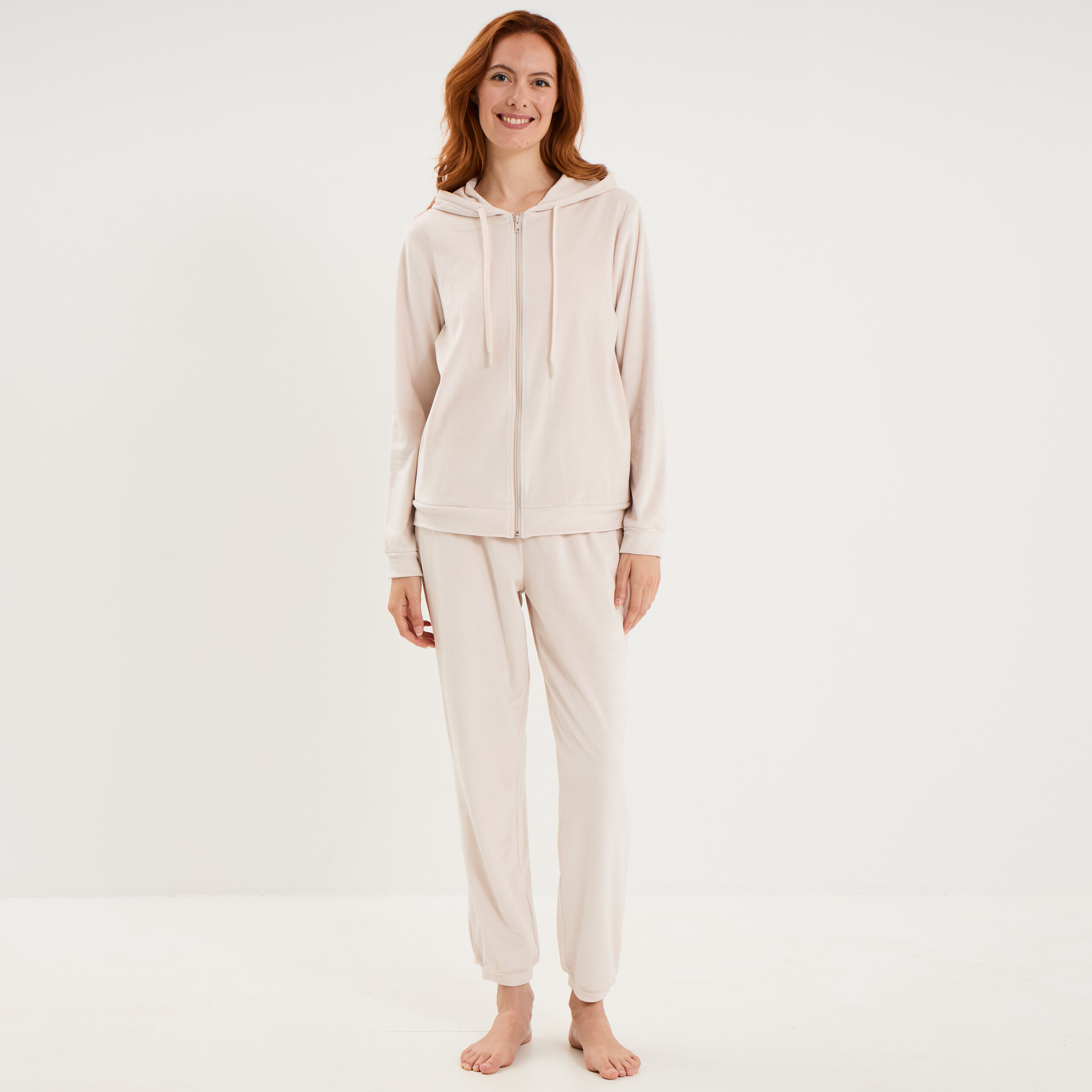 Ensemble pyjama sweat pantalon velours sable femme