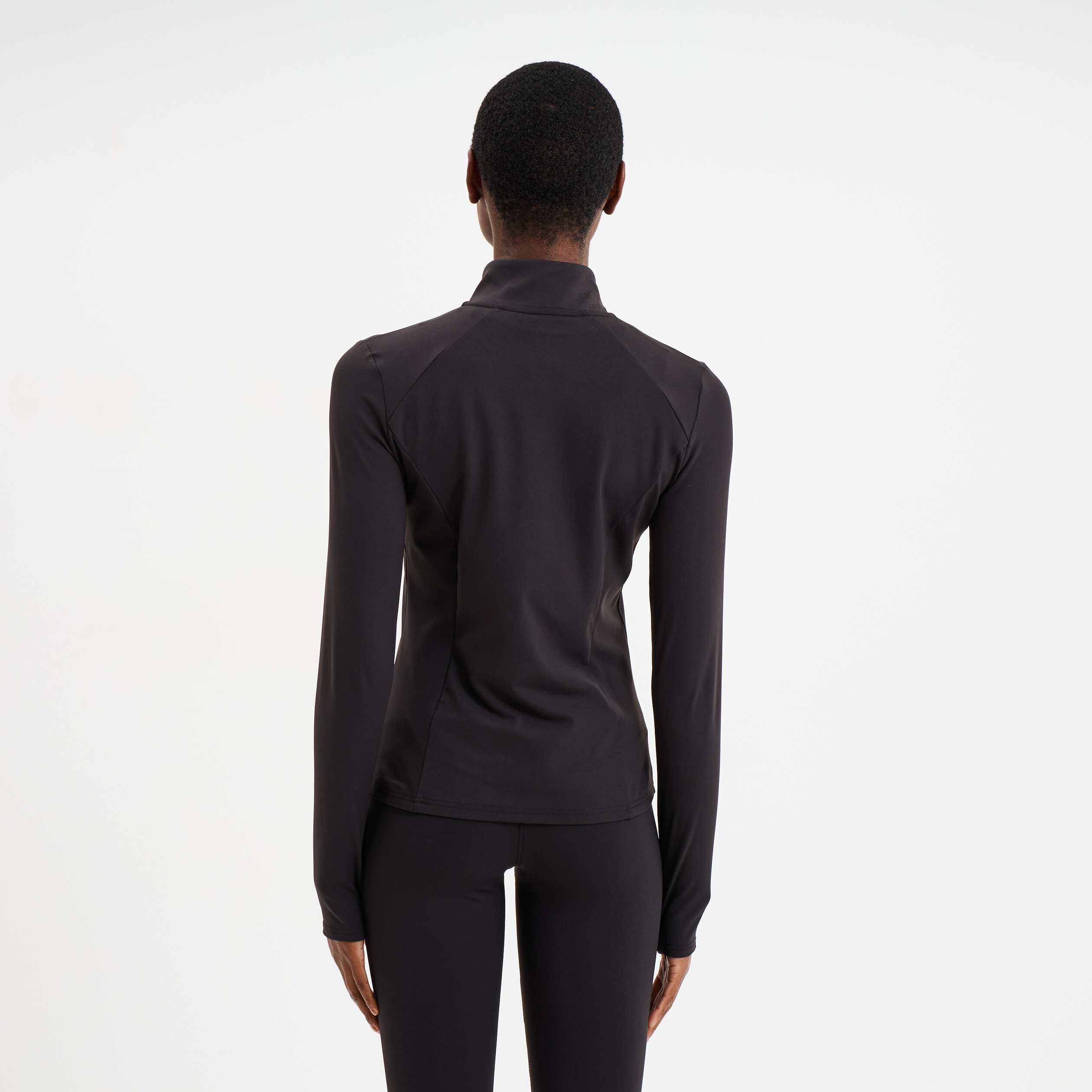Veste de sport ajust&eacute;e avec fermeture noir femme