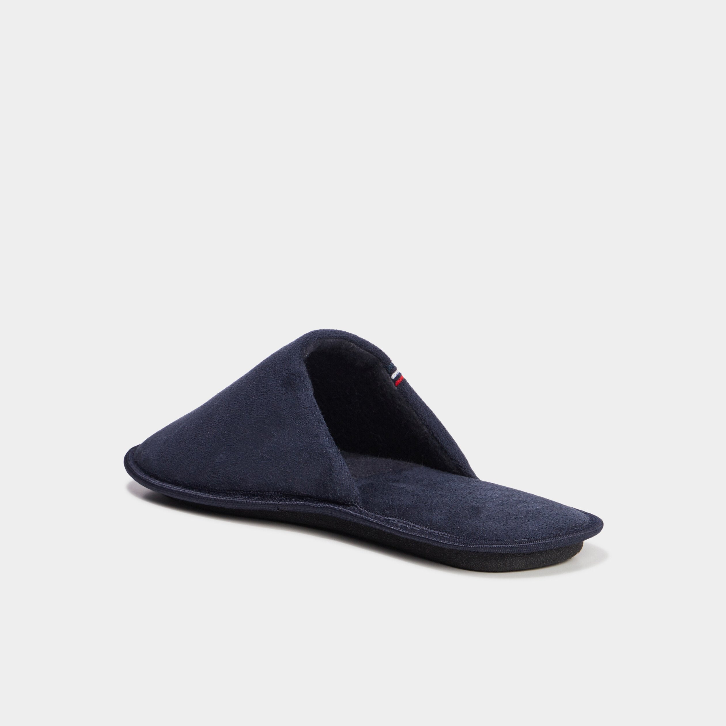 chaussons mules effet velours bleu marine homme Chaussons mules effet velours bleu marine homme
