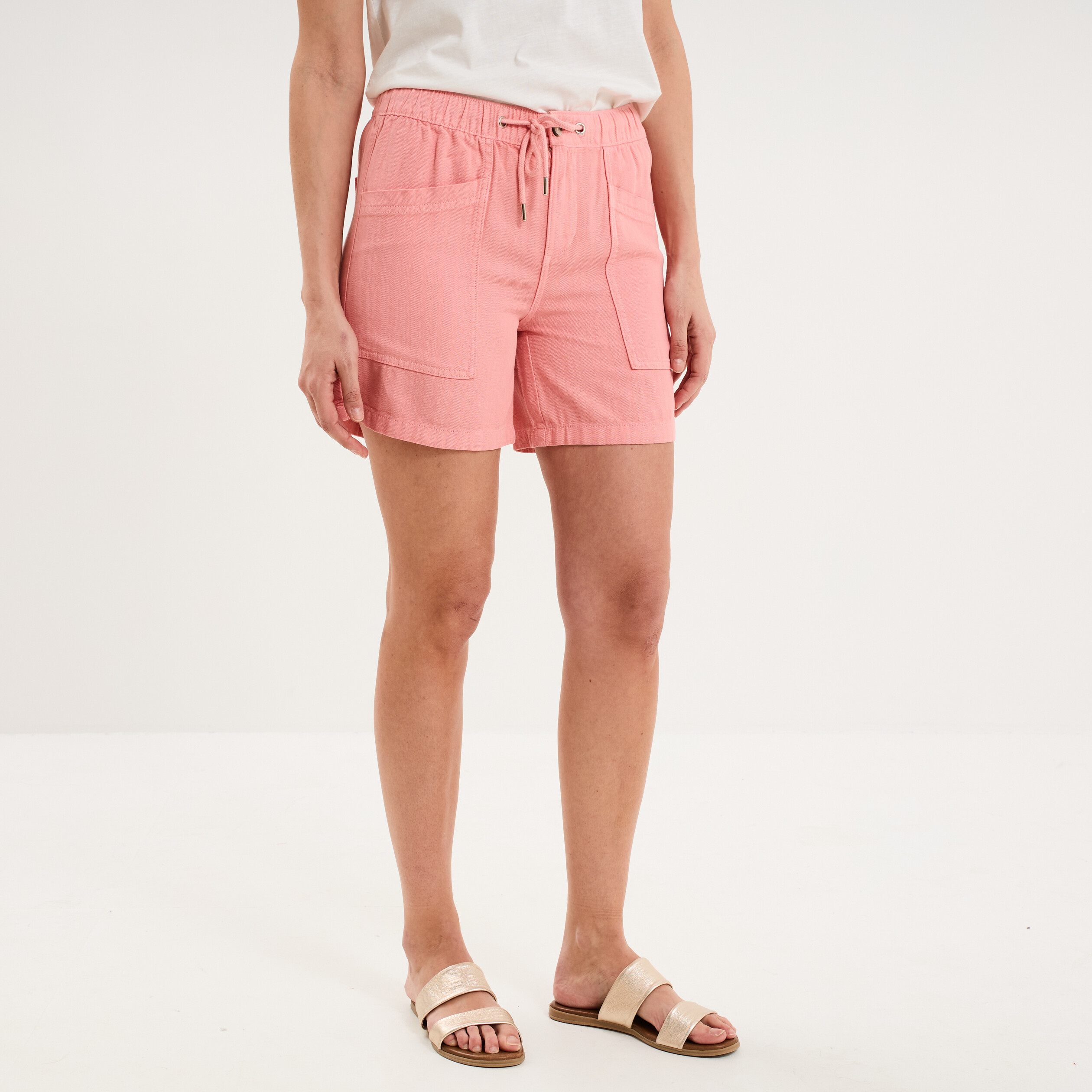 Short mom taille &eacute;lastiqu&eacute;e rose femme
