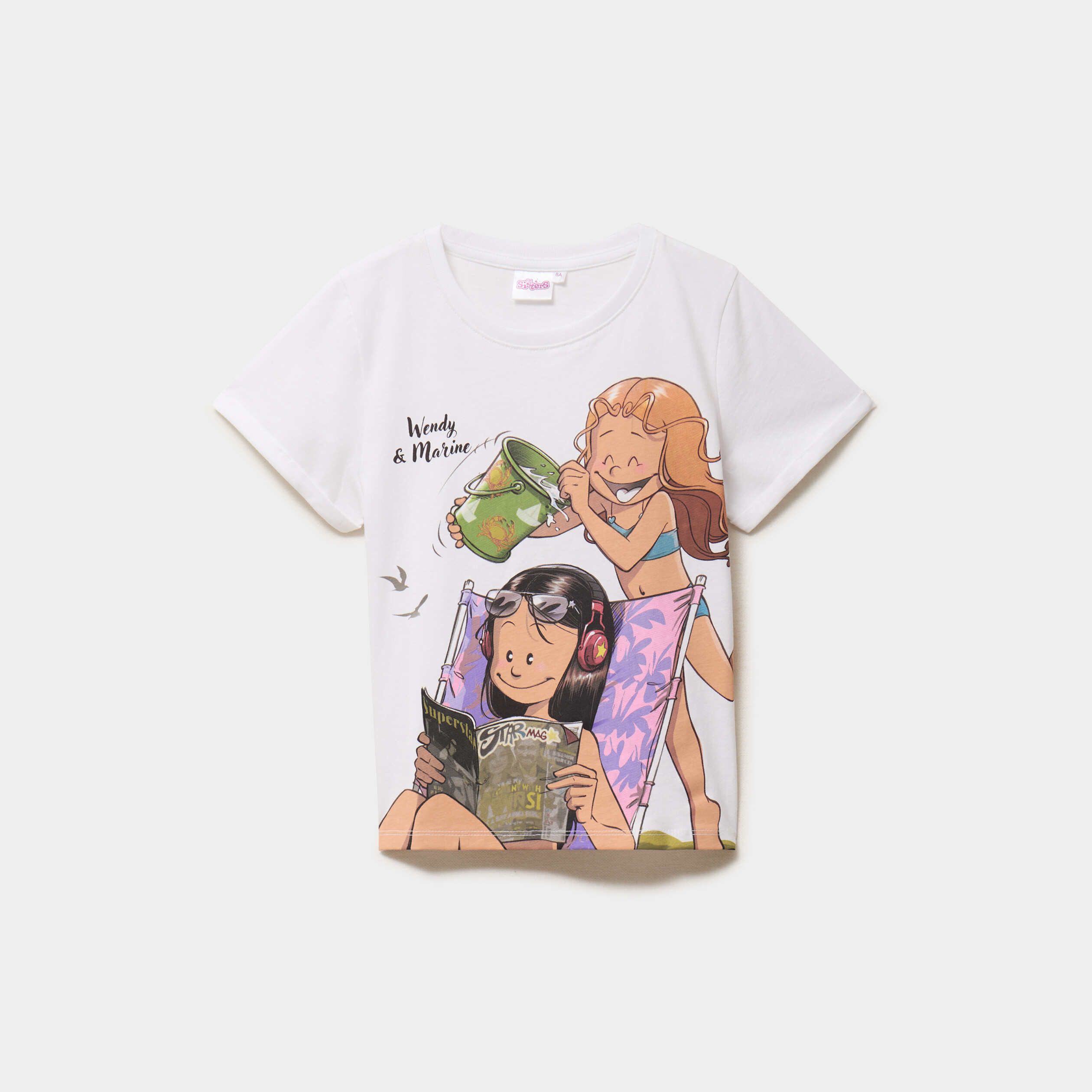 T-shirt manches courtes Les Sisters blanc fille