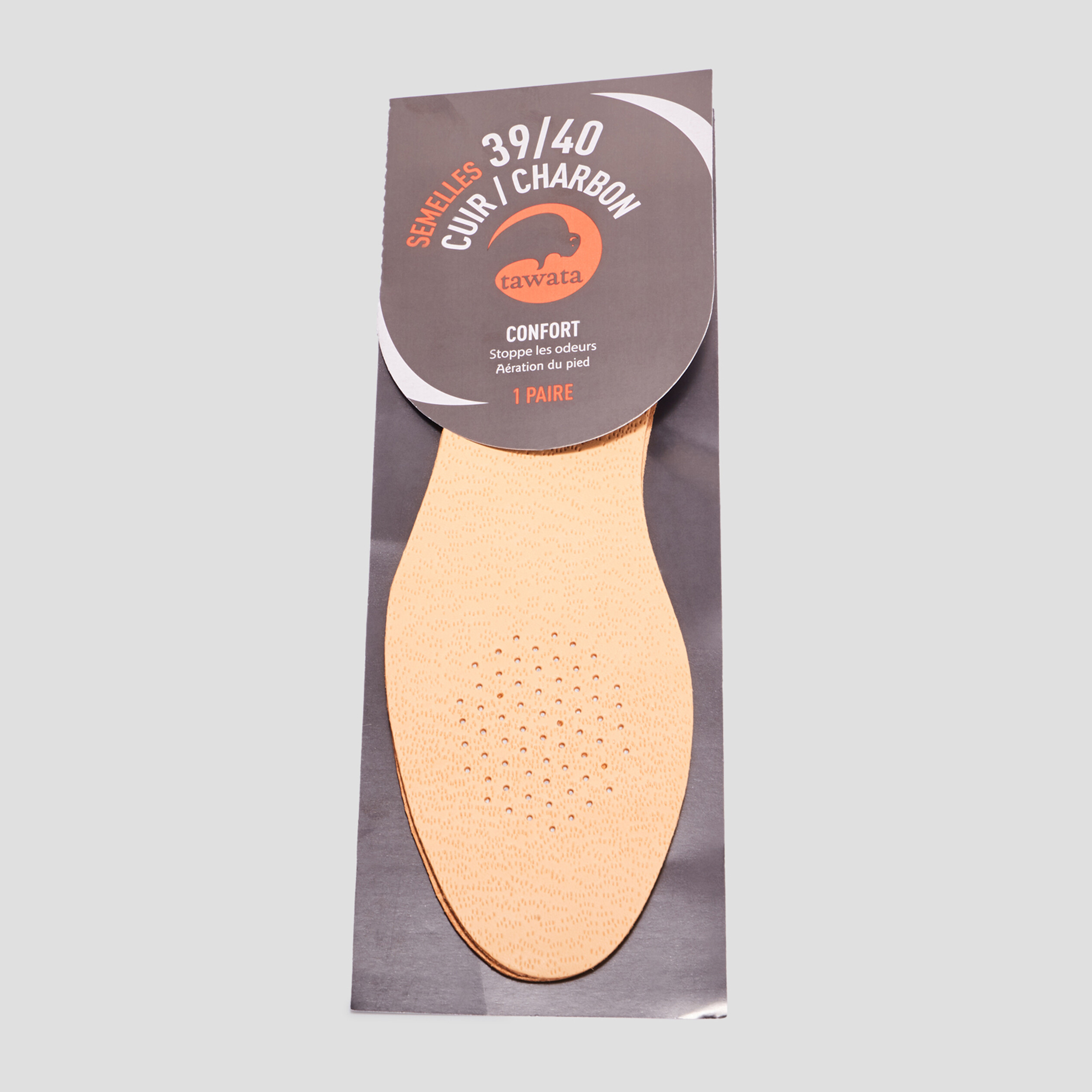 Semelles cuir sur charbon Tawata ivoire mixte