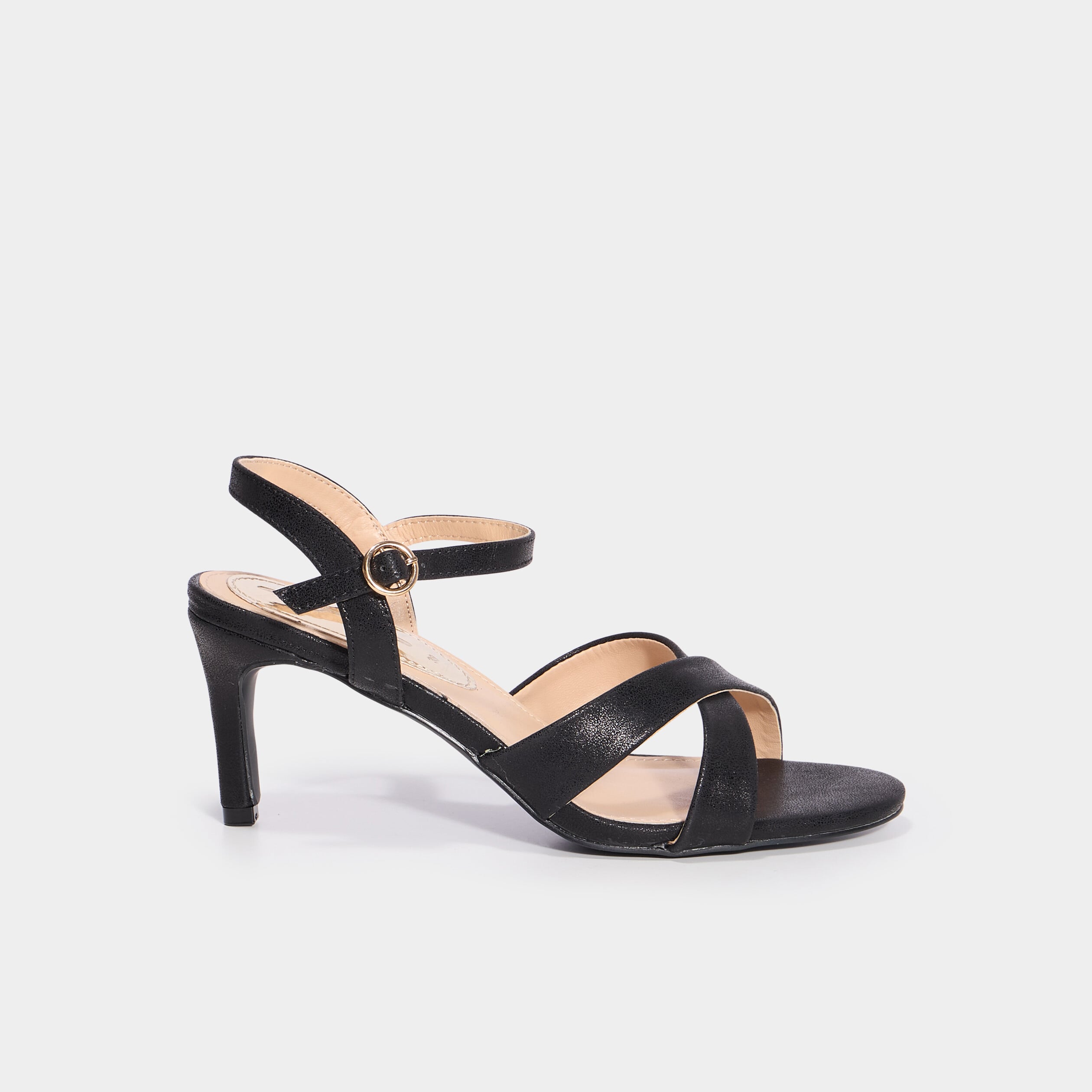 Sandales &agrave; talons noir femme