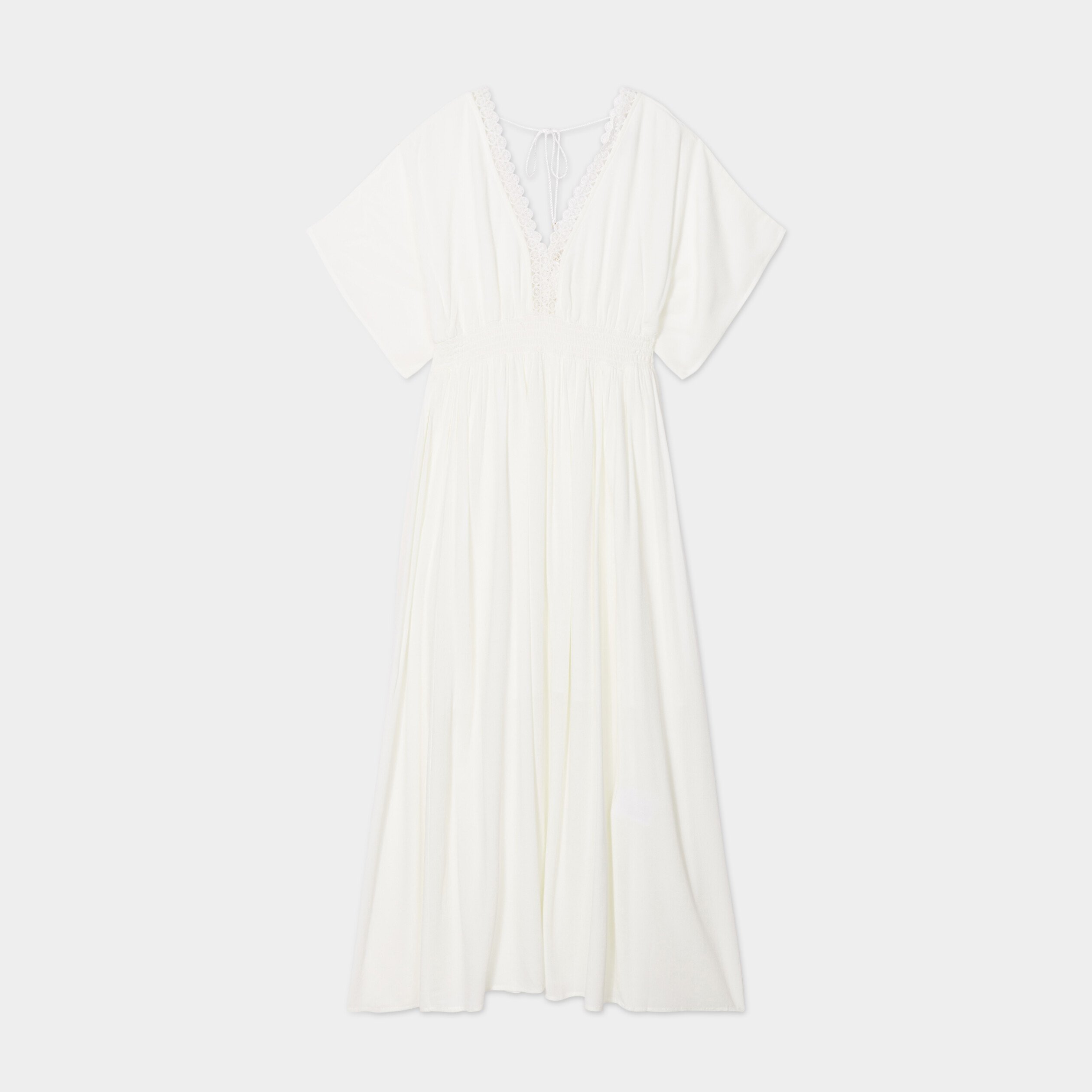 robe longue evasee blanc femme Robe longue évasée blanc femme