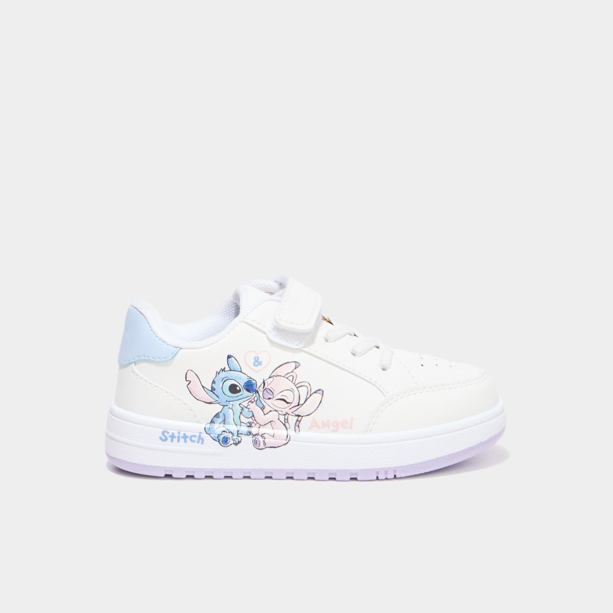 Tennis basses &agrave; scratchs Stitch blanc fille