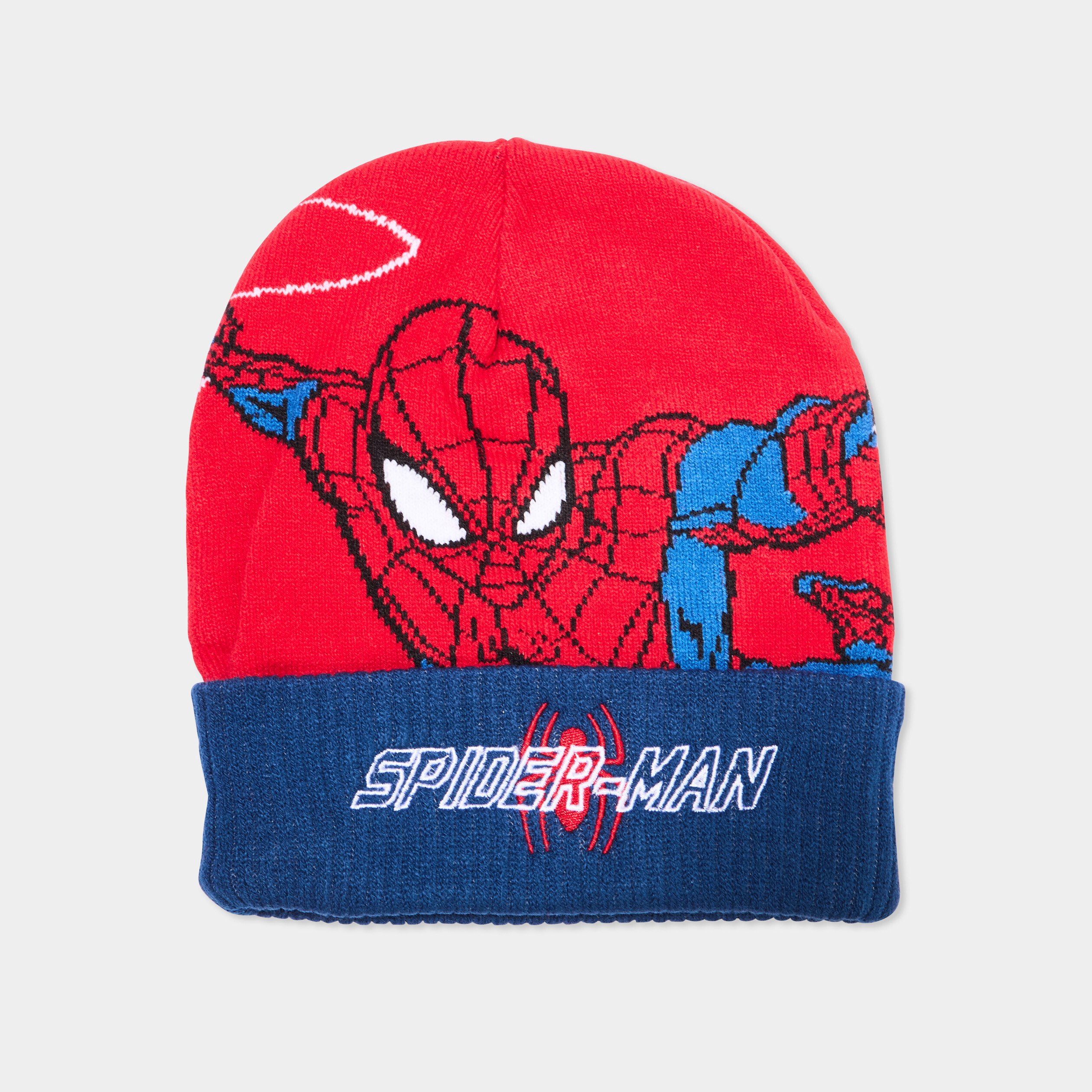 ensemble bonnet et gants spider man bleu marine garcon Ensemble bonnet et gants Spider-Man bleu marine garçon