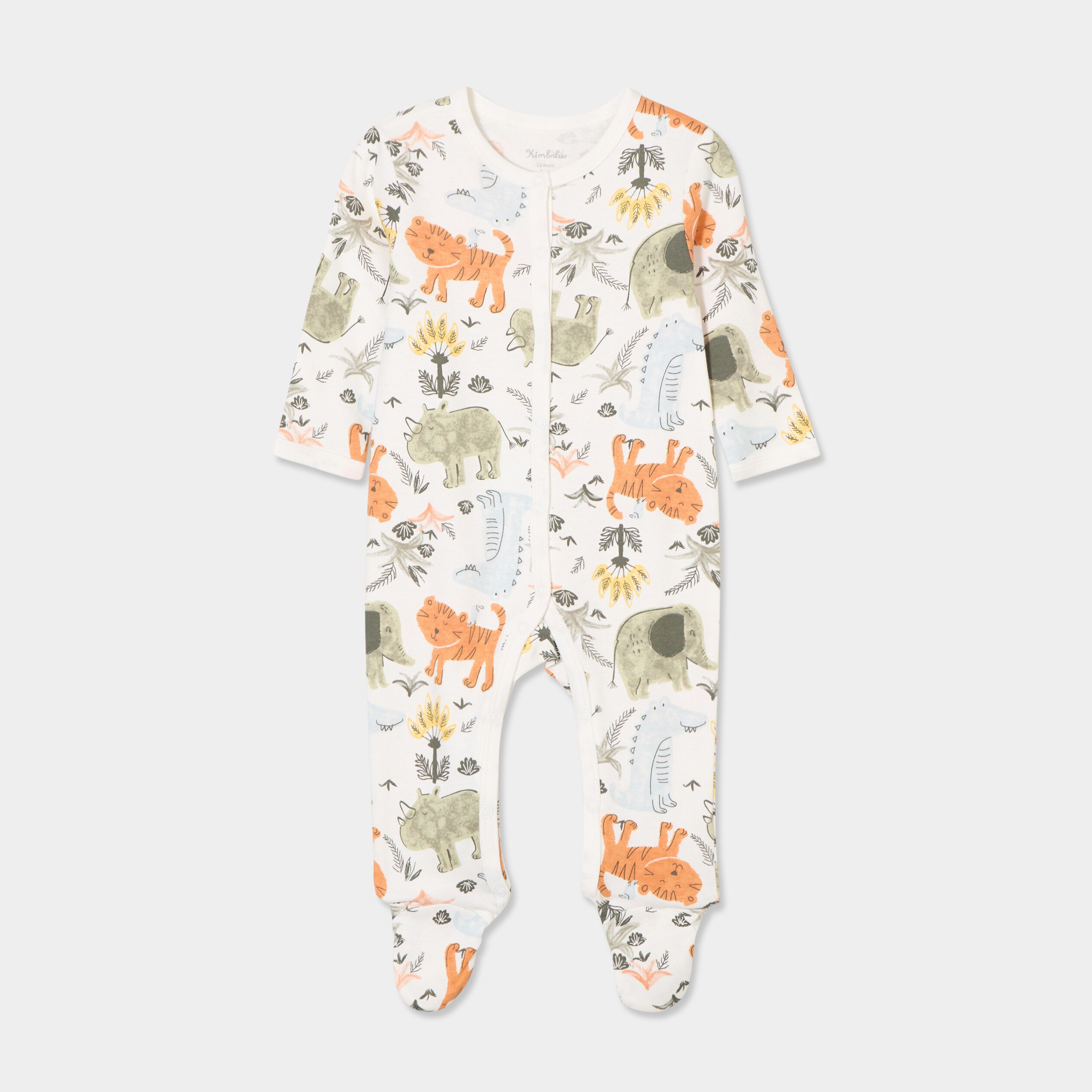 dors bien coton manches longues boutonne ecru bebe Dors-bien coton manches longues boutonné ecru bébé
