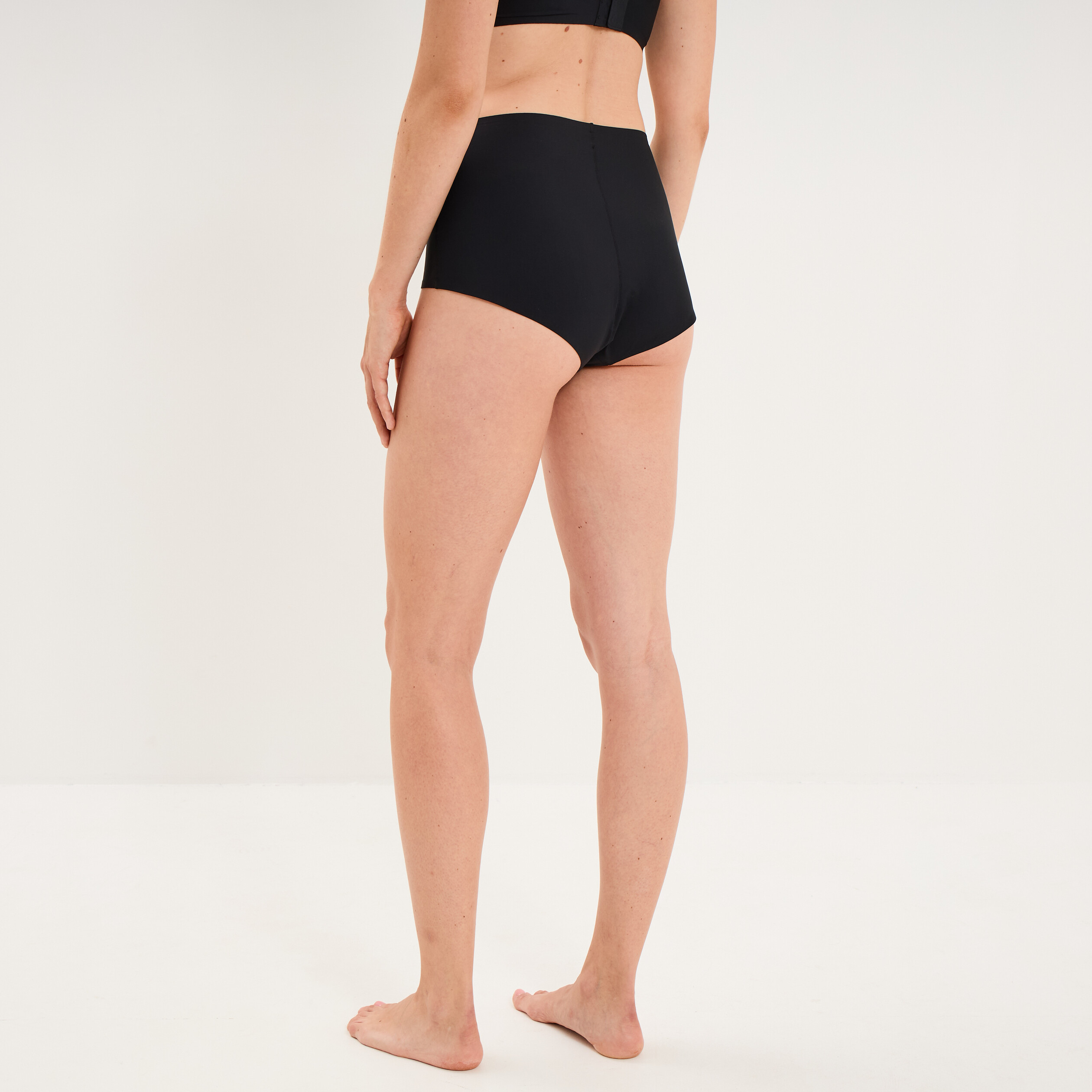 Culotte taille haute microfibre noir femme