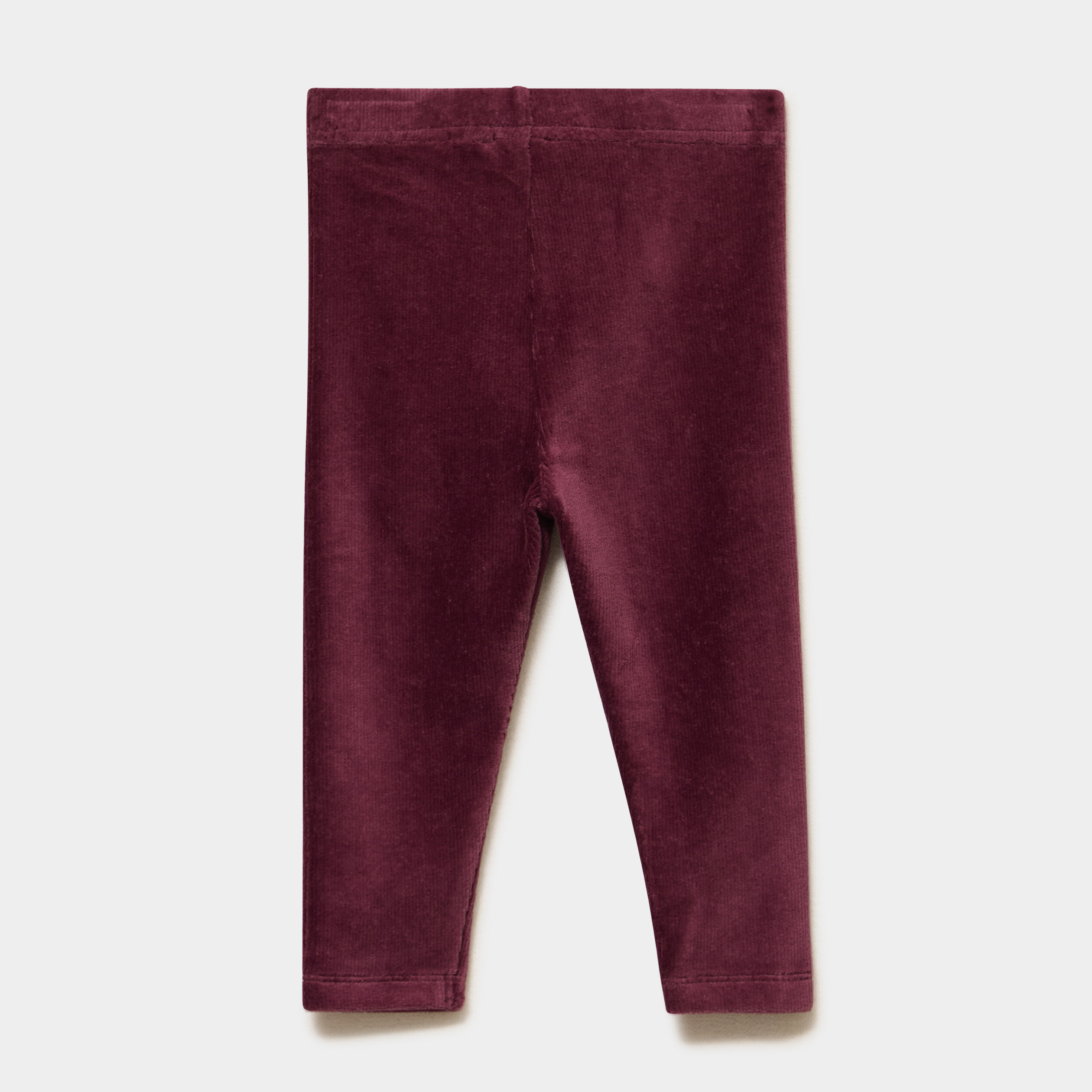 Legging effet velours c&ocirc;tel&eacute; violet fonc&eacute; b&eacute;b&eacute; fille