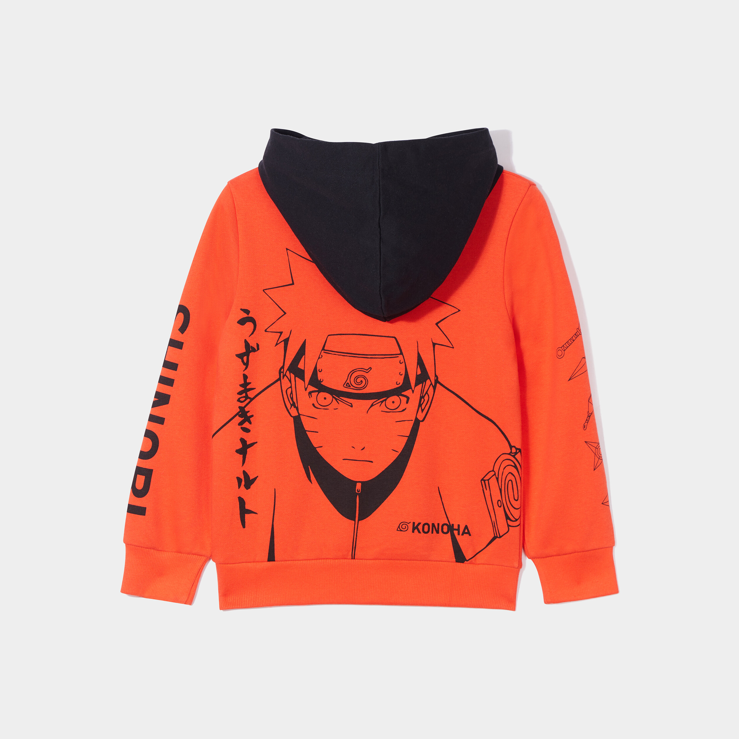 sweat a capuche hoodie coton naruto orange fonce garcon Sweat à capuche hoodie coton Naruto orange foncé garçon