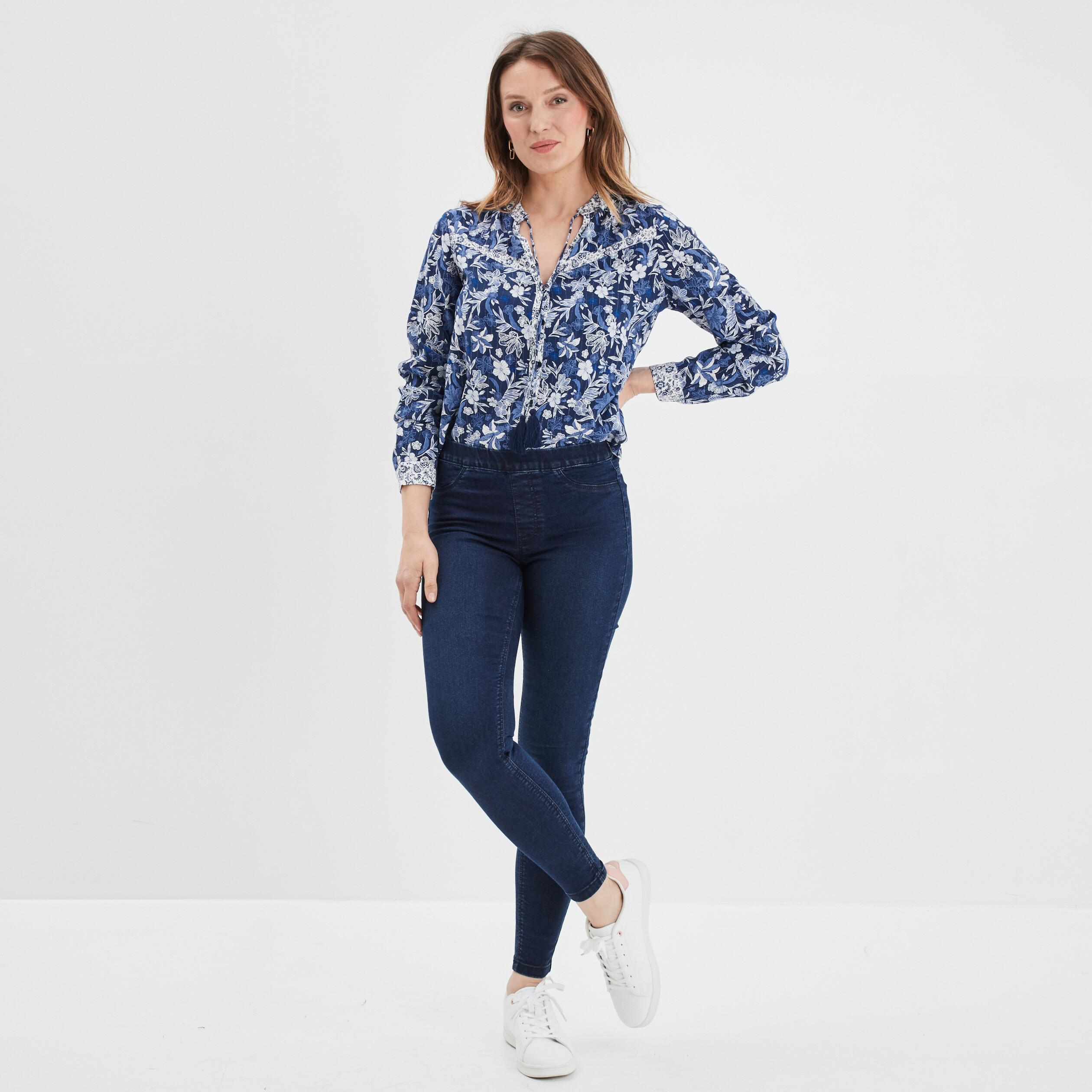 Jegging taille standard denim blue black femme