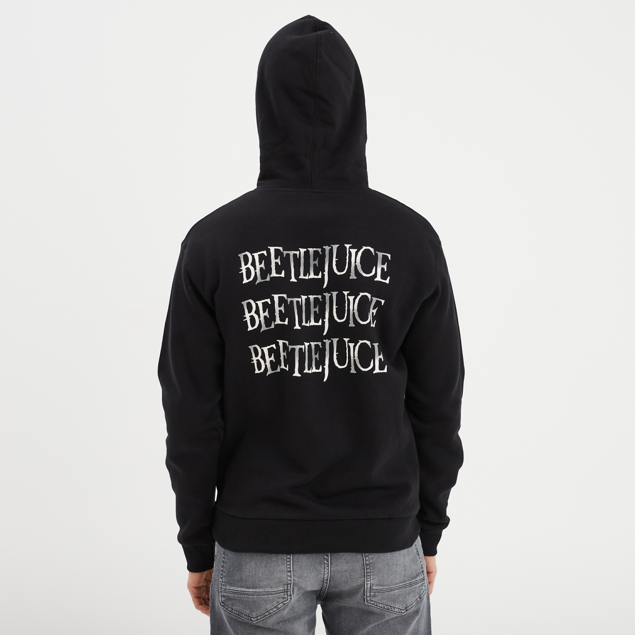 sweat a capuche hoodie coton beetlejuice noir homme Sweat à capuche hoodie coton Beetlejuice noir homme