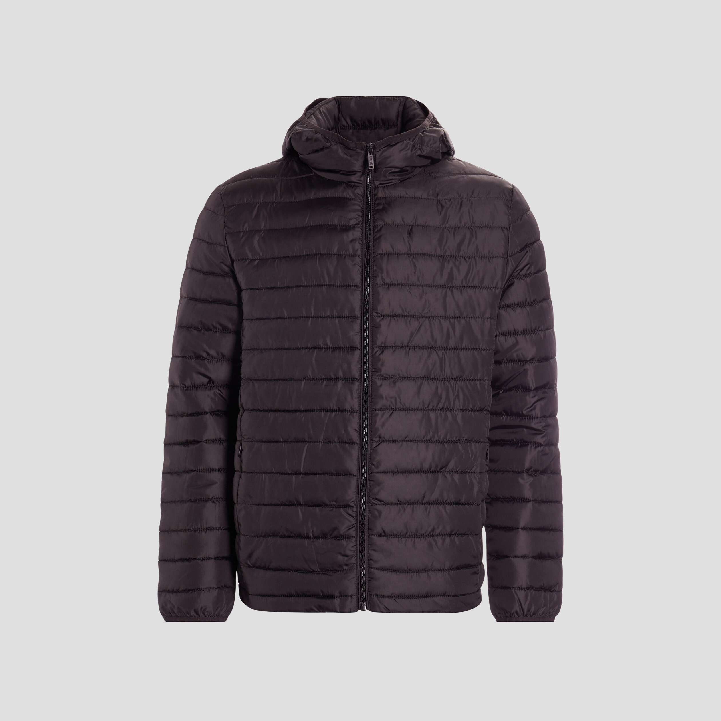 doudoune legere droite a capuche noir homme Doudoune légère droite à capuche noir homme