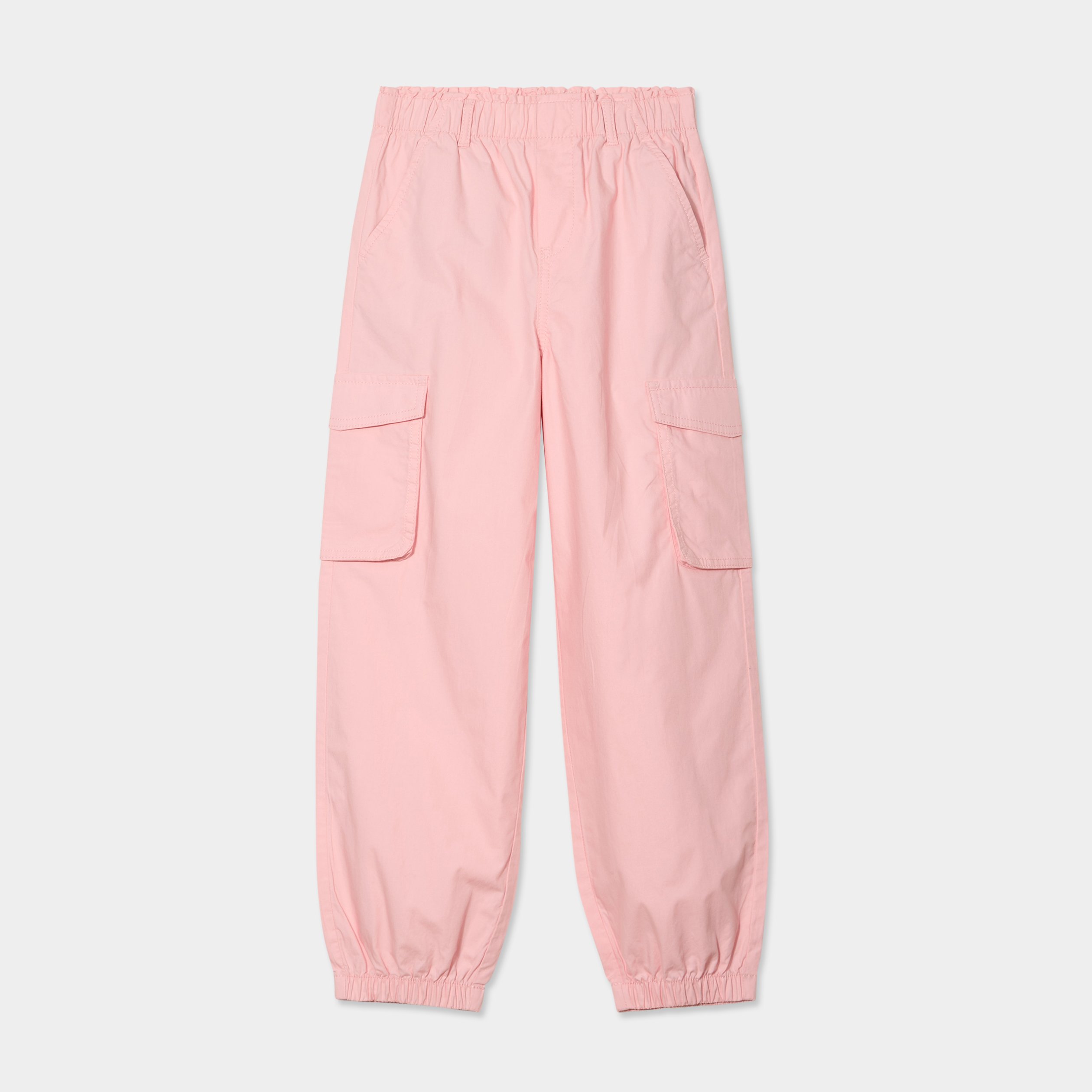 pantalon parachute battle poches cotes rose pastel fille Pantalon parachute battle poches côtés rose pastel fille
