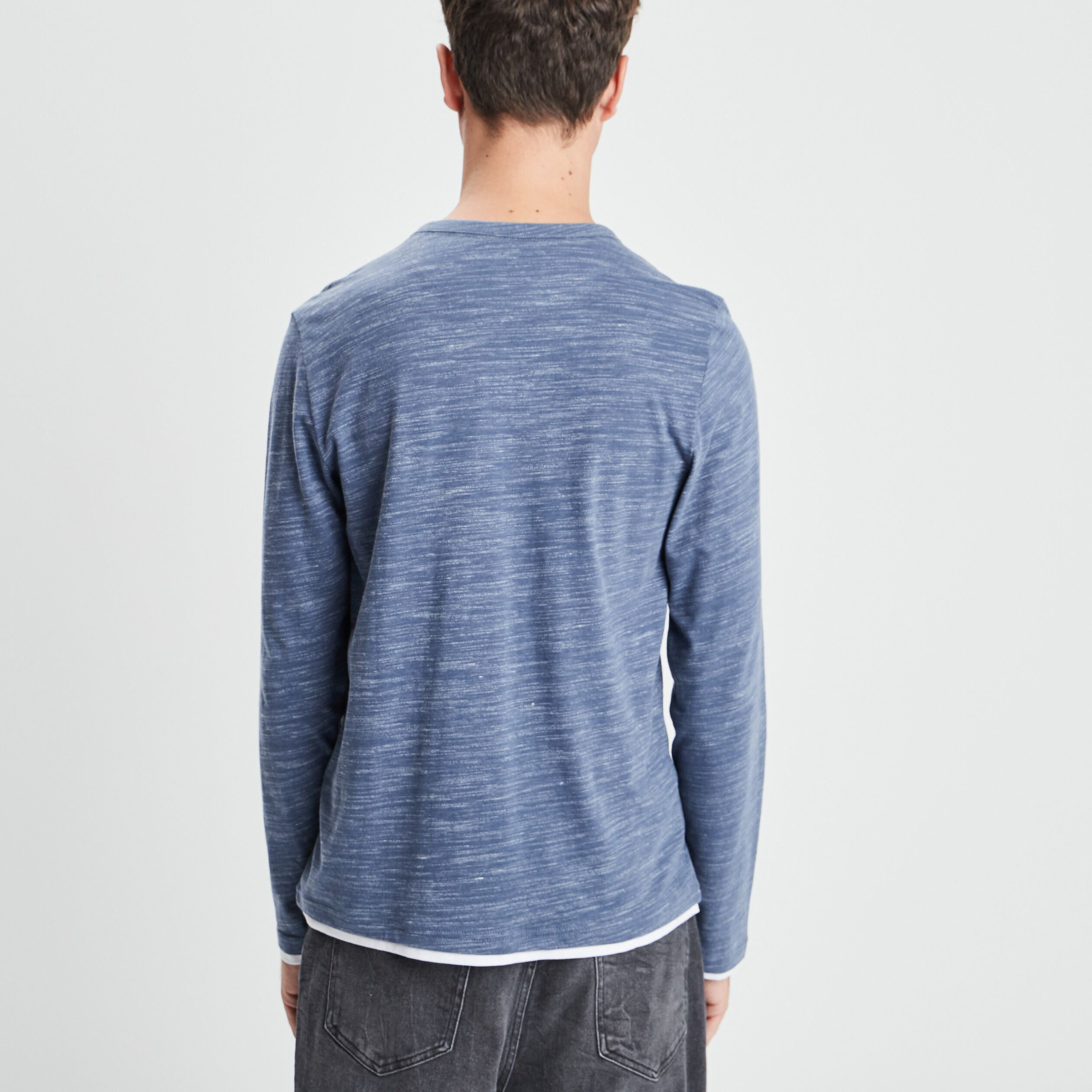 t shirt manches longues creeks bleu homme T-shirt manches longues Creeks bleu homme