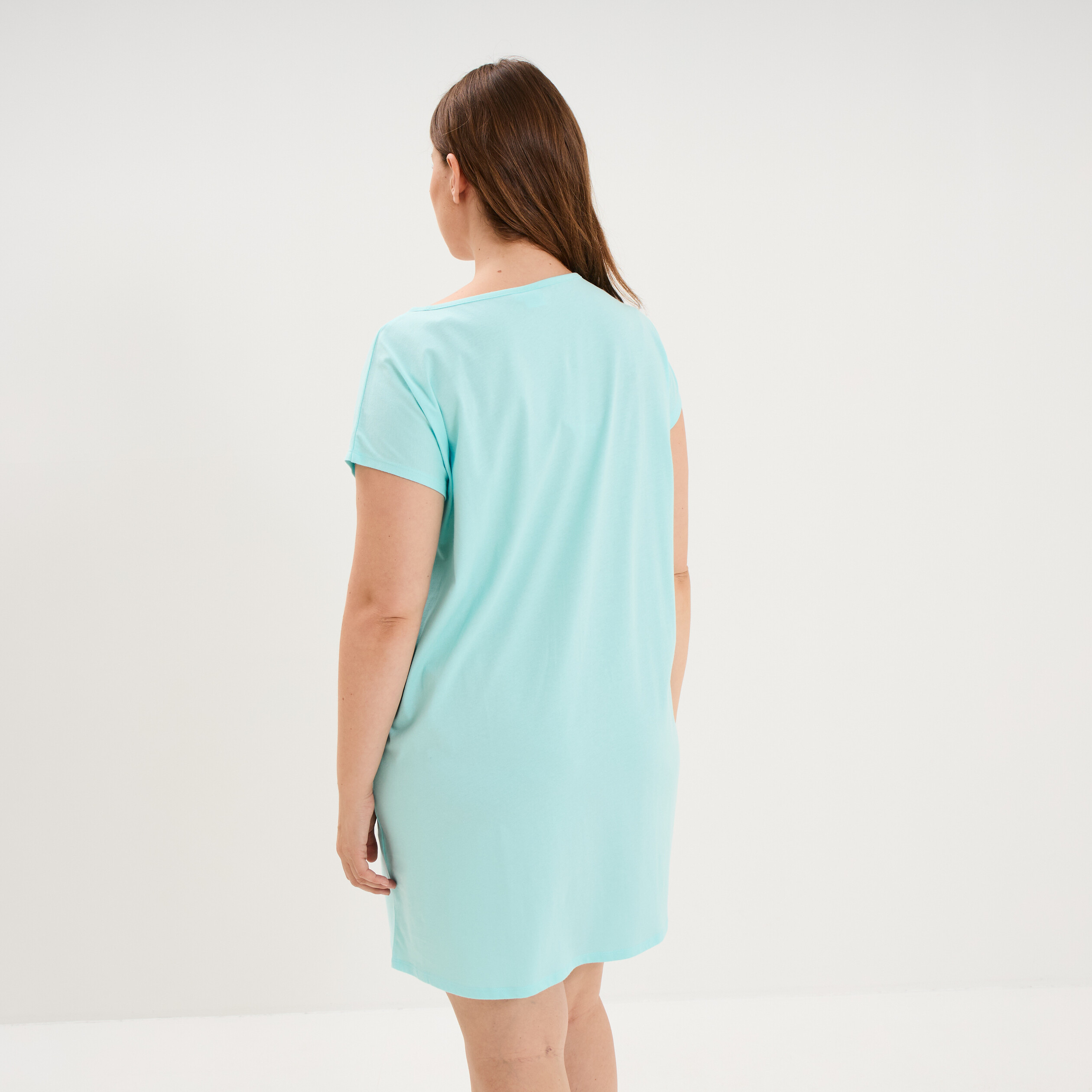 Chemise de nuit courte Aristochats Marie bleu turquoise femme grande taille