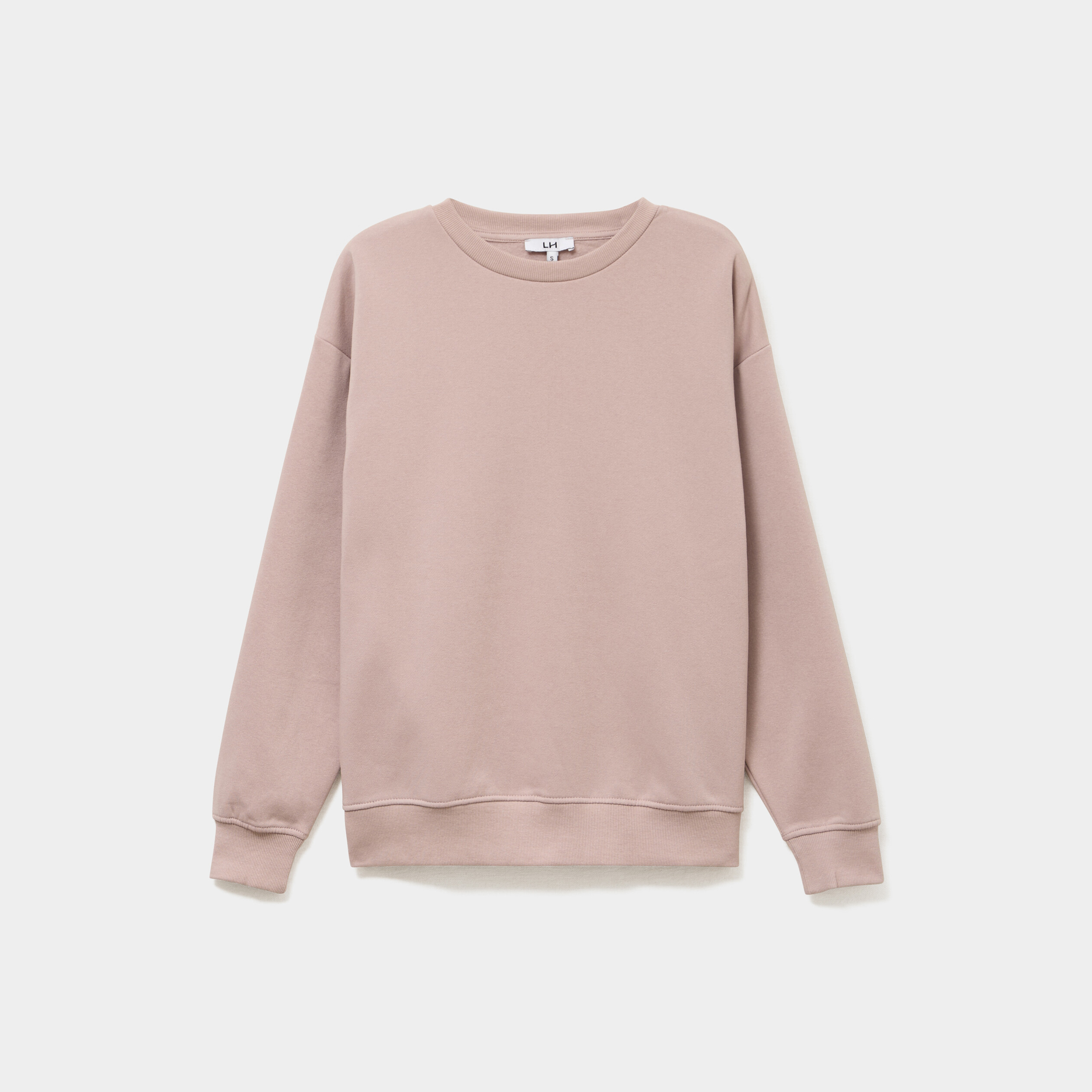 Sweat col rond manches longues marron clair femme