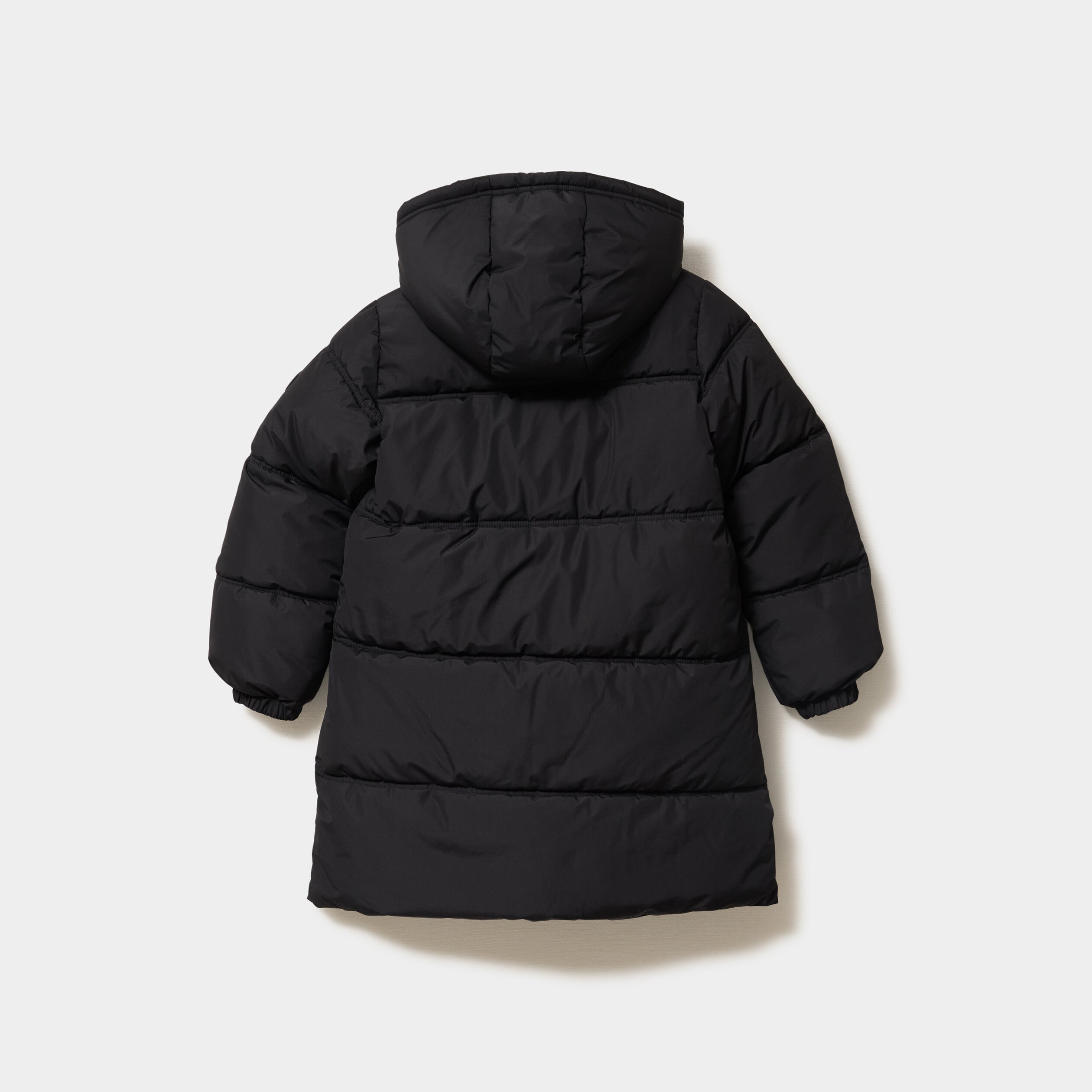 Doudoune mi-longue &agrave; capuche noir fille