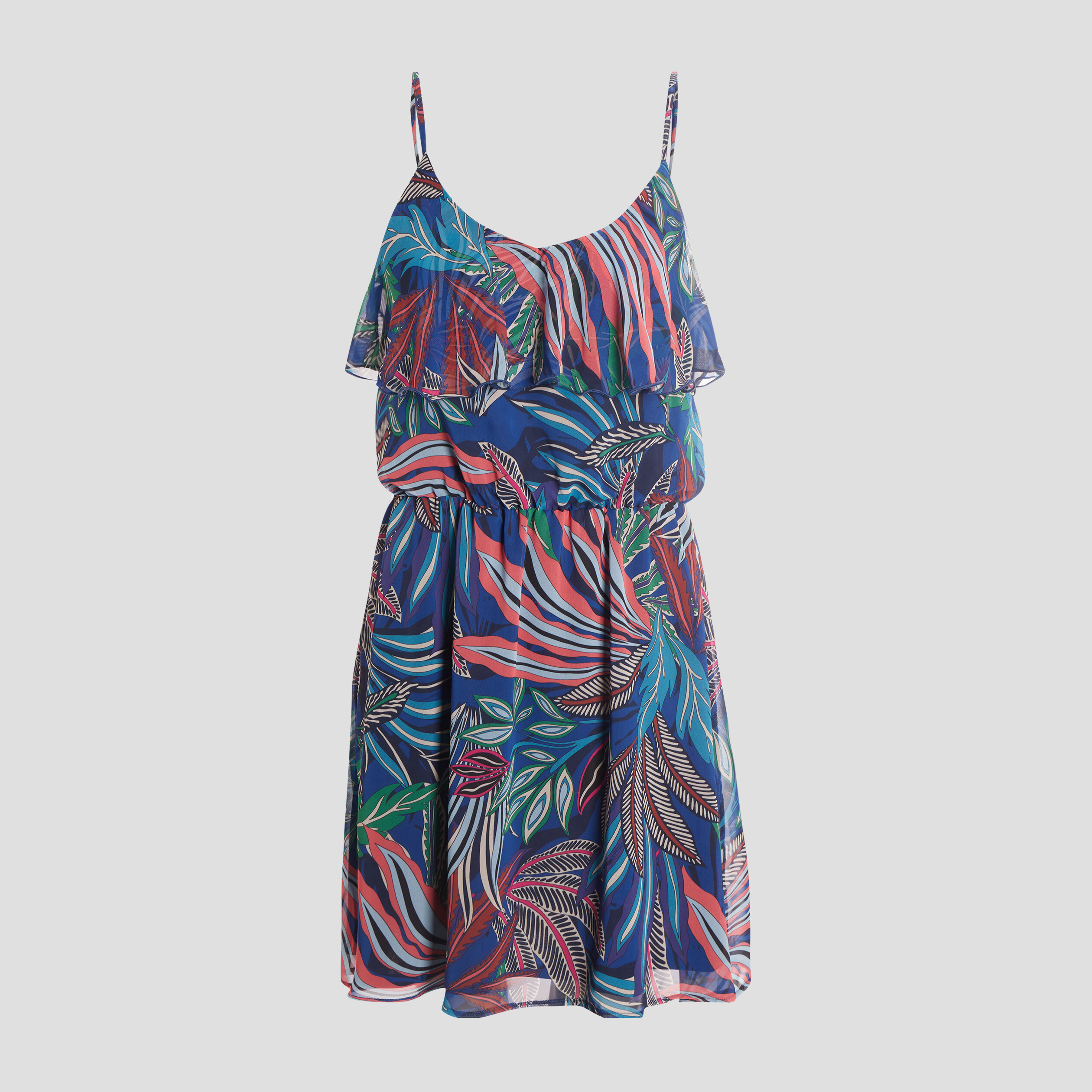 Robe droite fluide à bretelles bleu marine femme