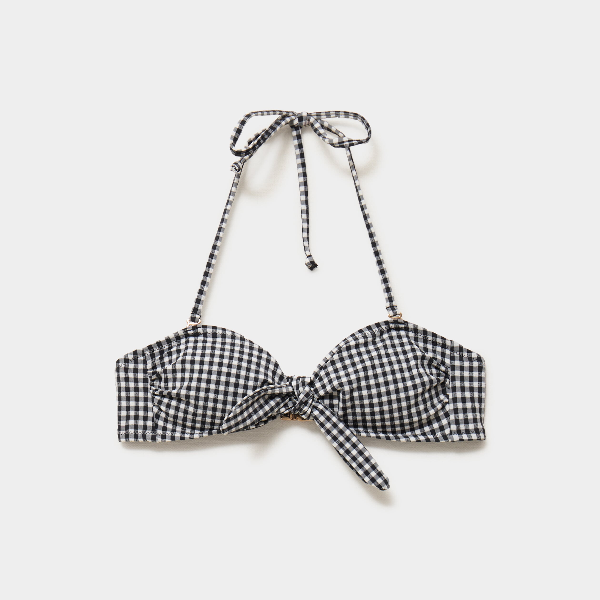 Haut de maillot de bain bandeau noeud noir femme