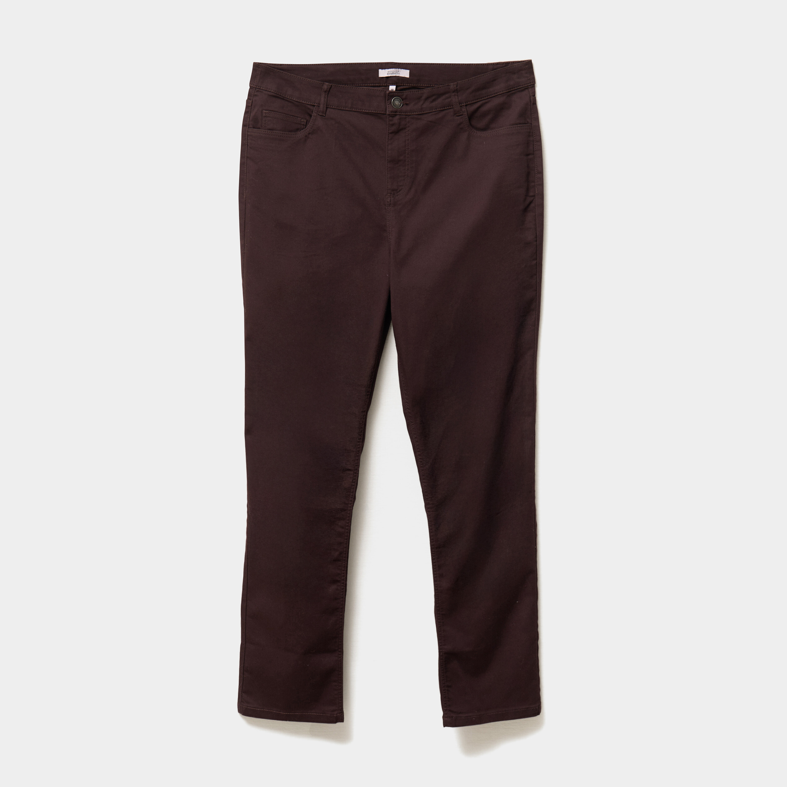 pantalon straight taille haute modavista marron fonce femmegt Pantalon straight taille haute Modavista marron foncé femme grande taille