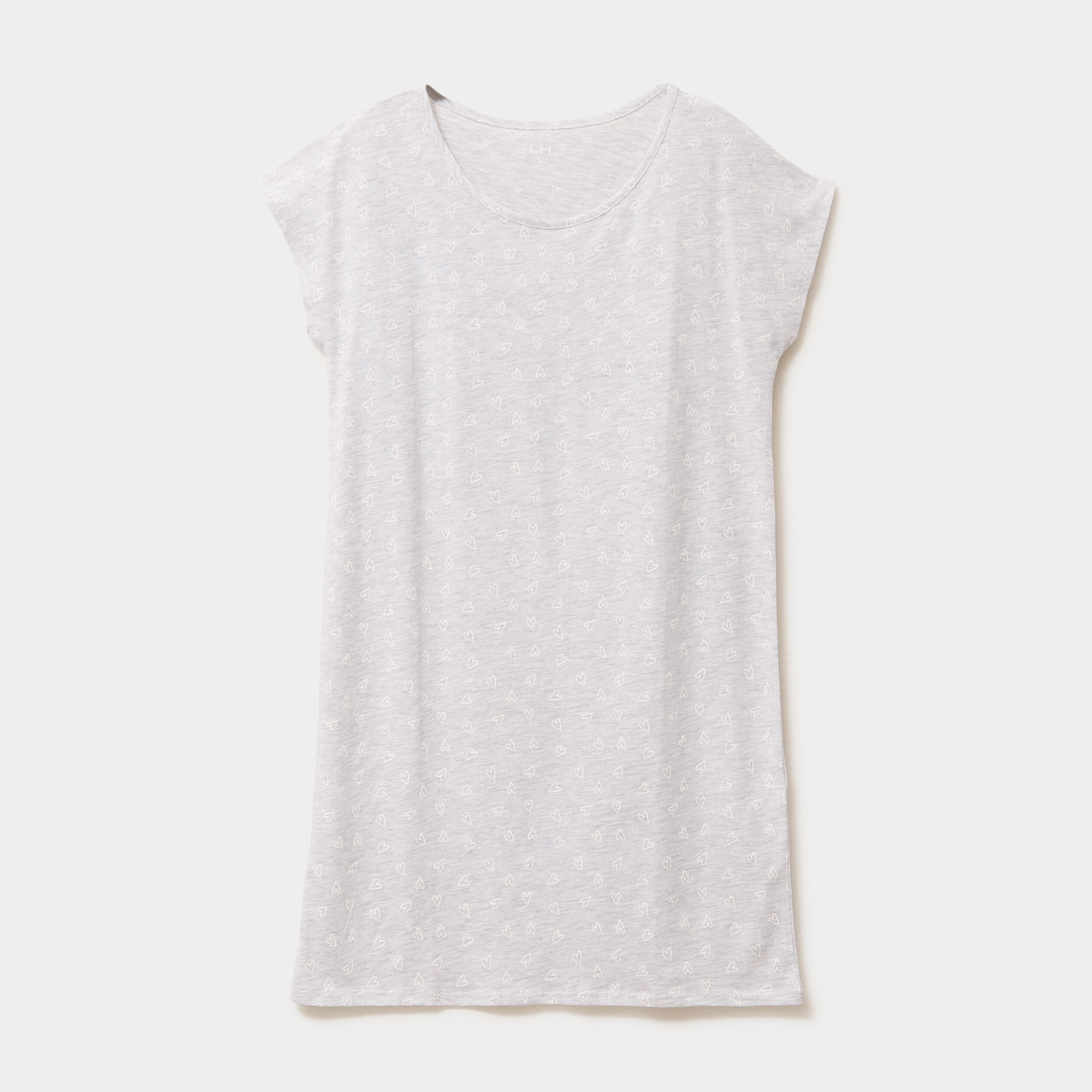 Chemise de nuit manches courtes gris clair femme