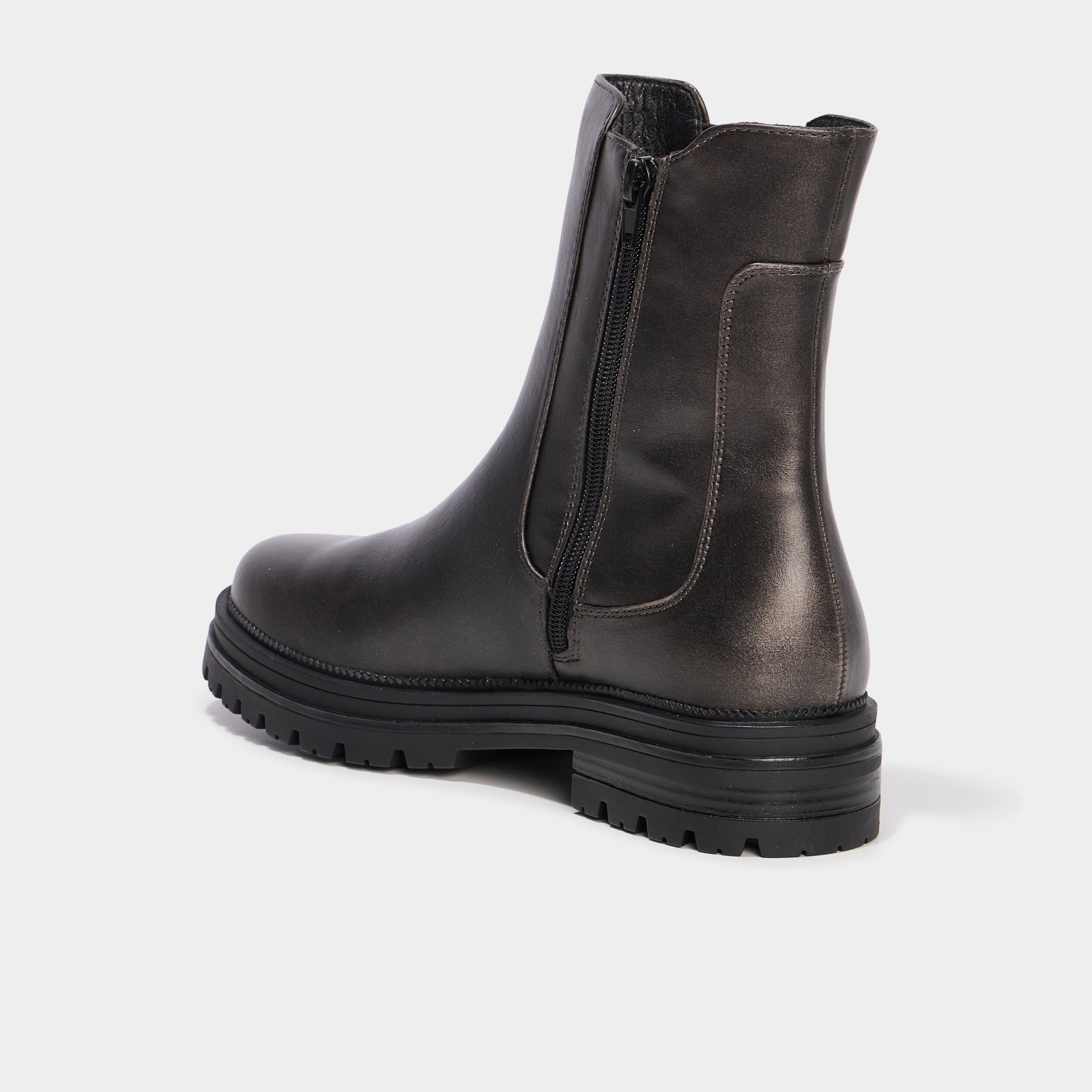 Boots chelsea crant&eacute;es noir femme