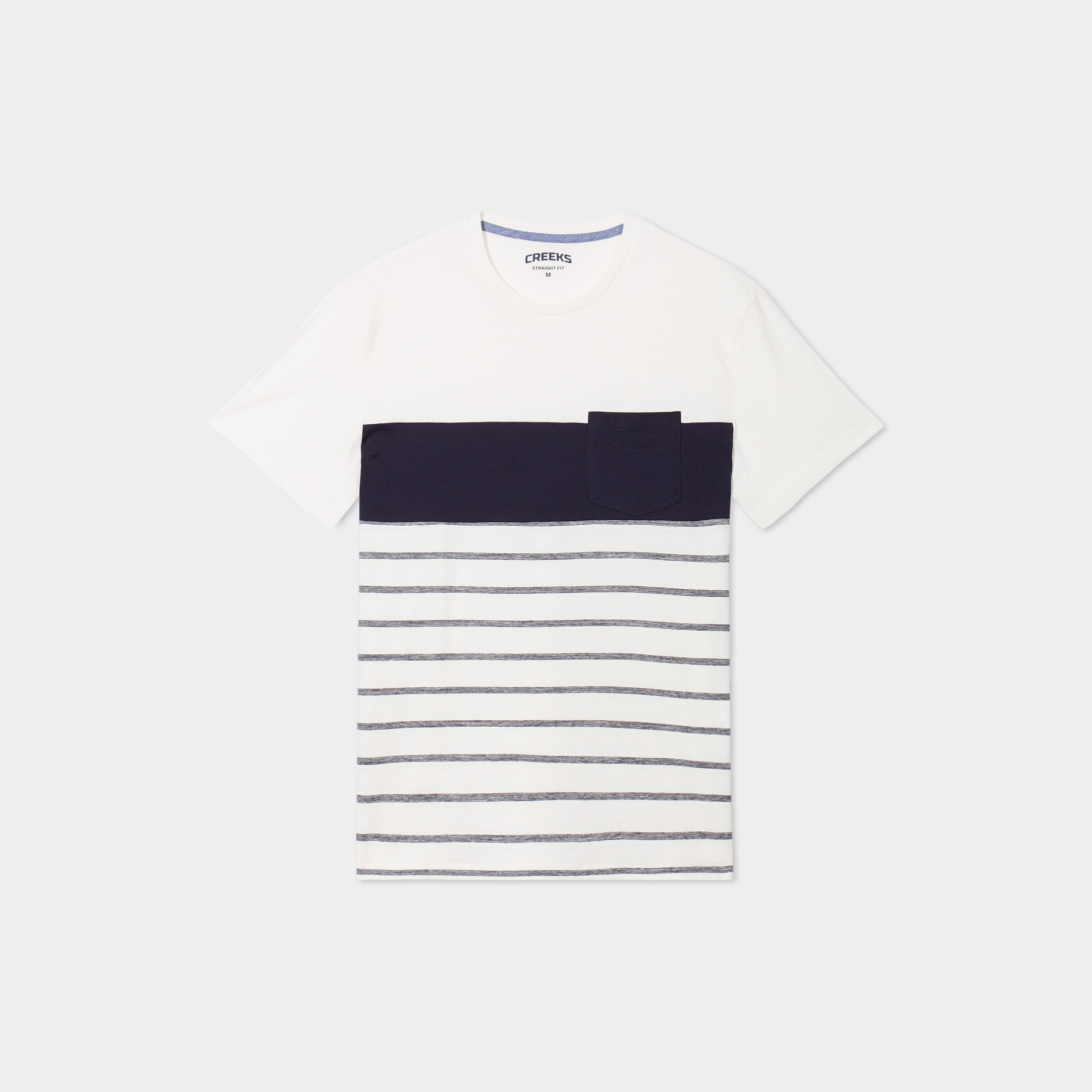 t shirt droit avec 1 poche creeks ivoire homme T-shirt droit avec 1 poche Creeks ivoire homme