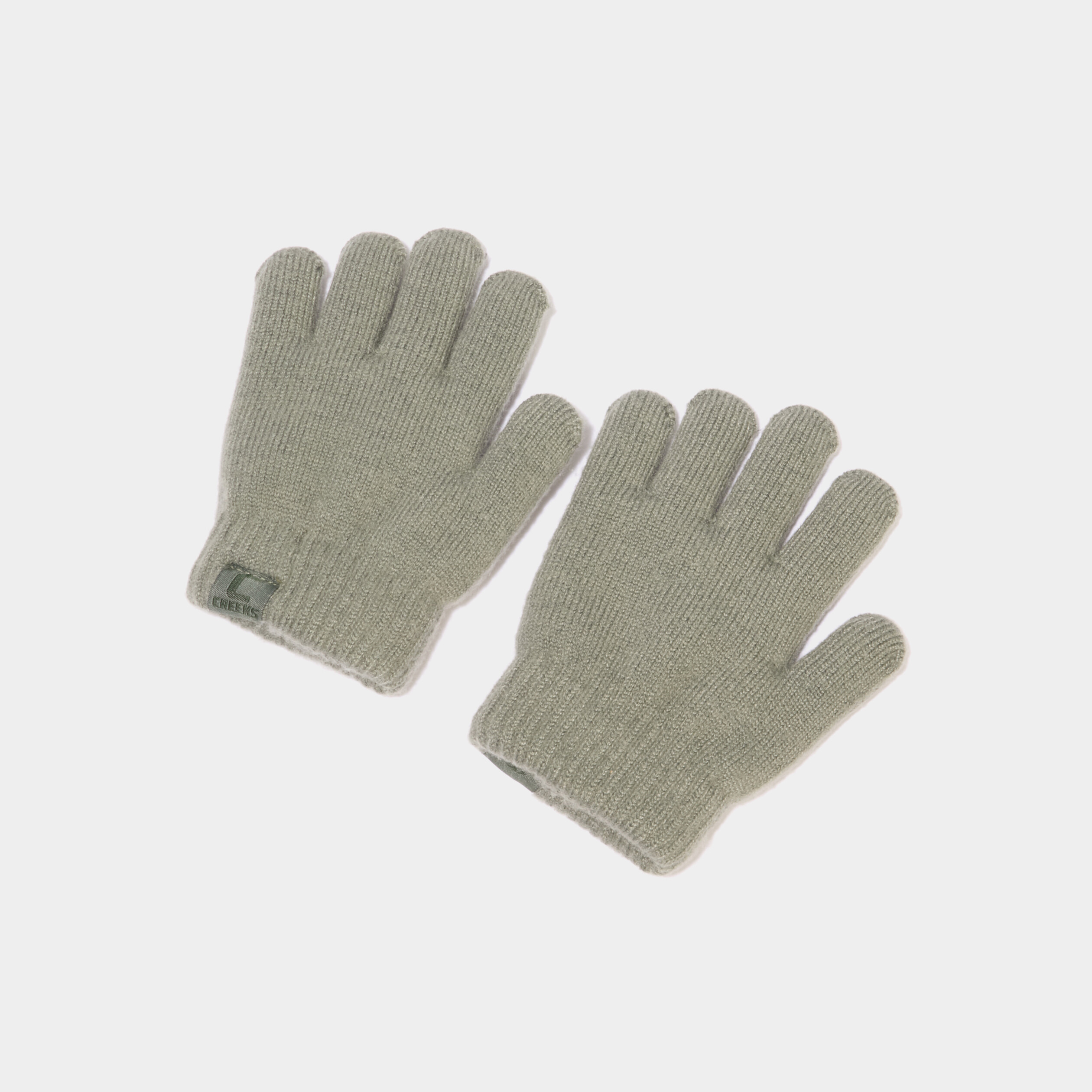 Gants doubl&eacute;s vert kaki mixte