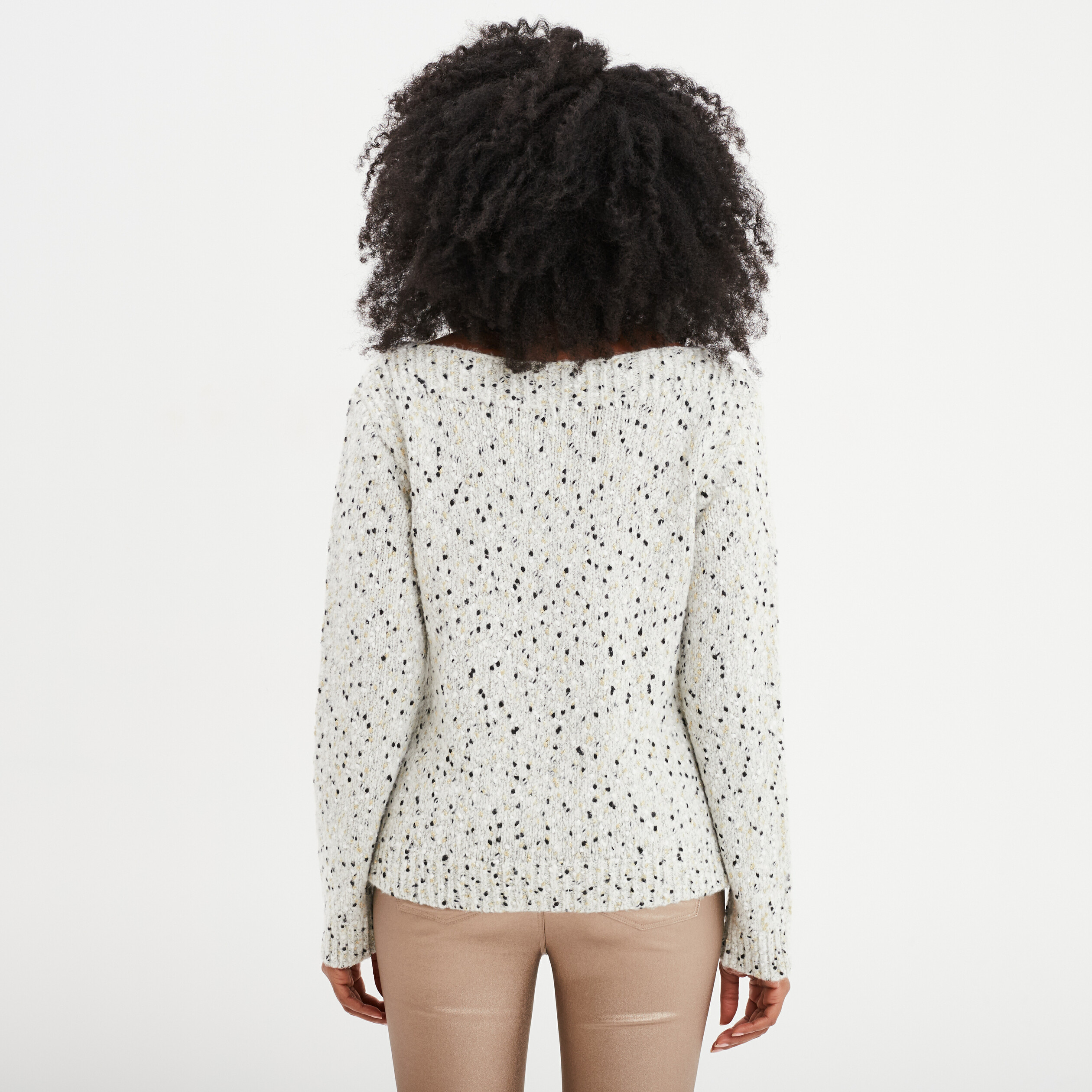 Pull manches longues gris fonc&eacute; femme