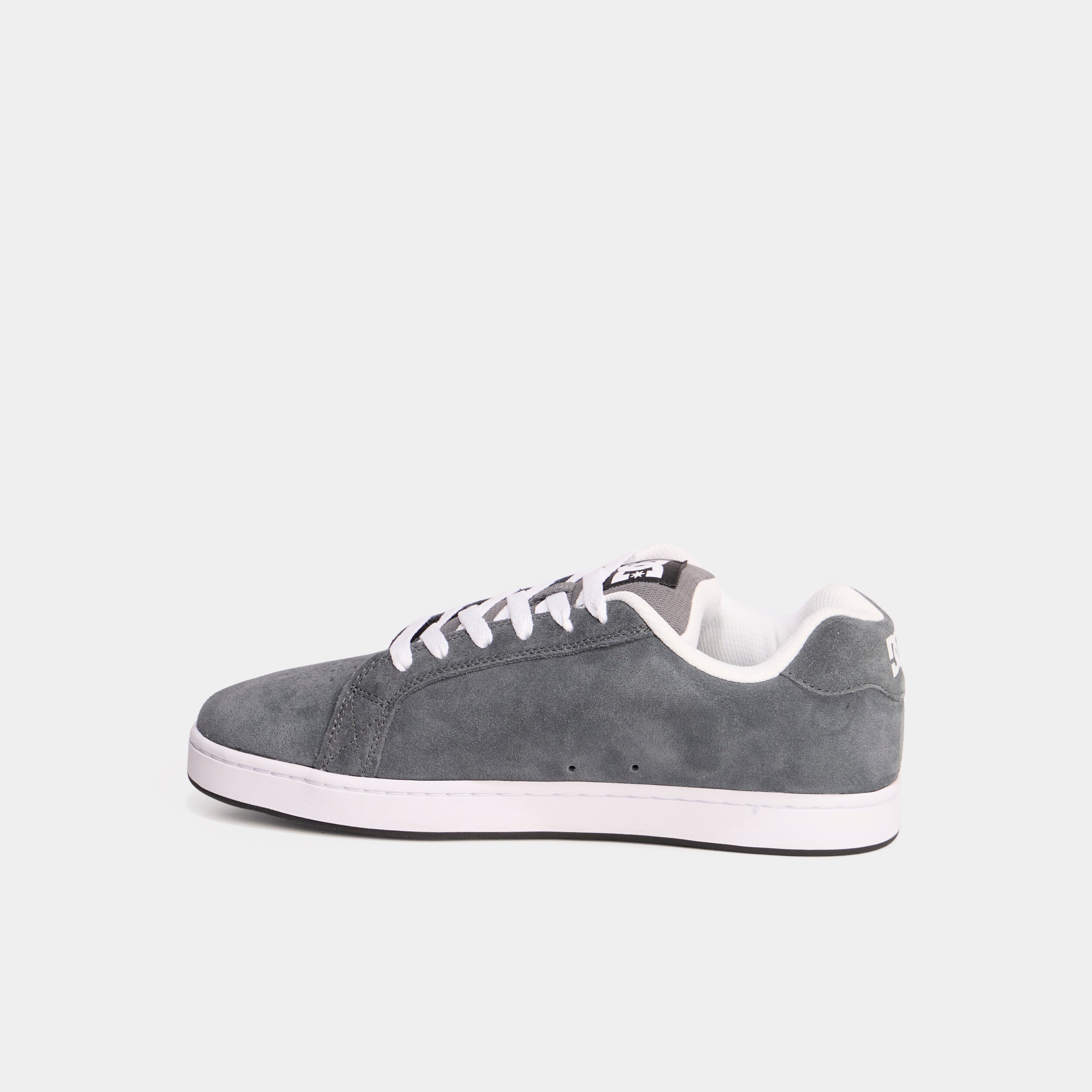 Tennis basses en cuir &agrave; lacets gris homme