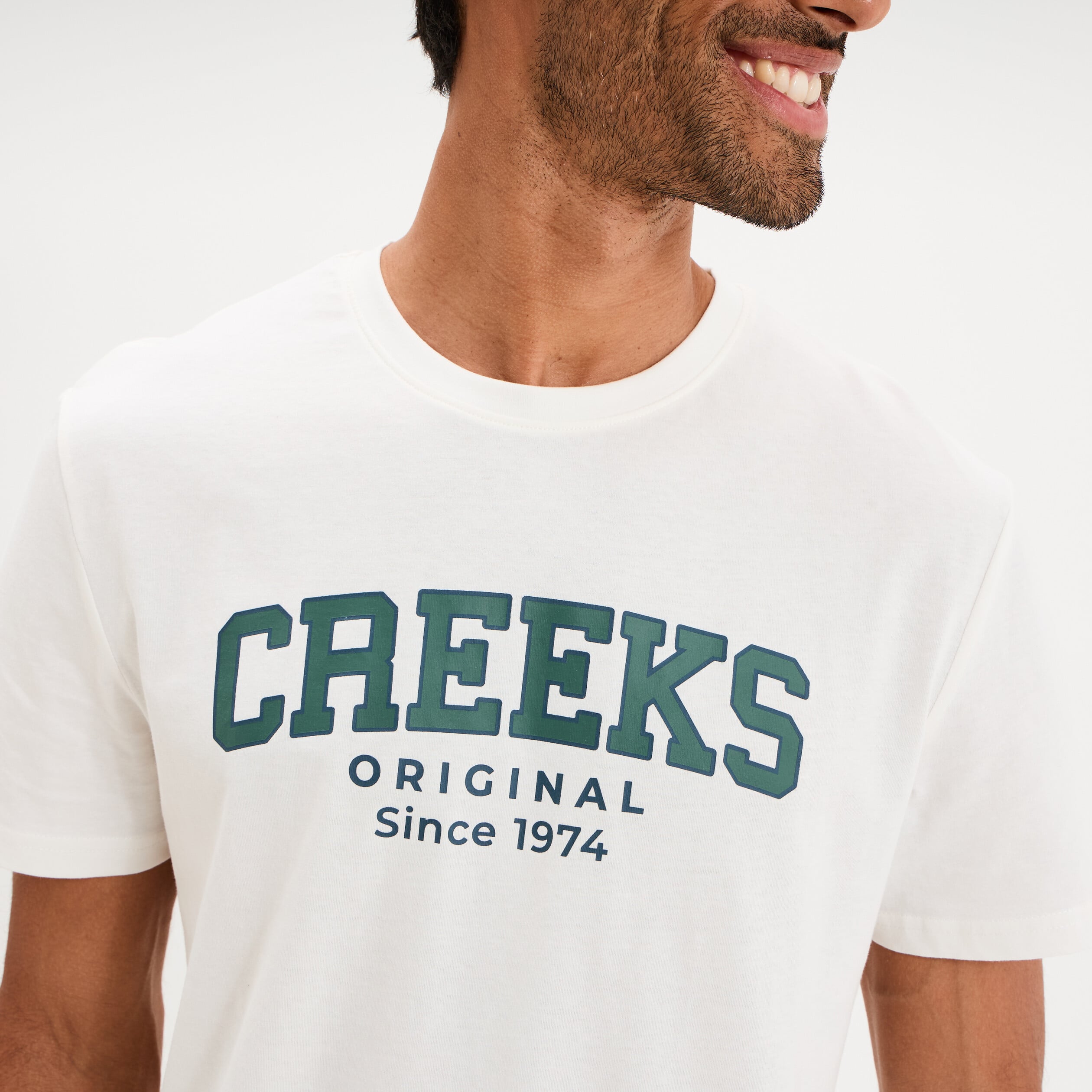 T-shirt droit manches courtes coton blanc homme