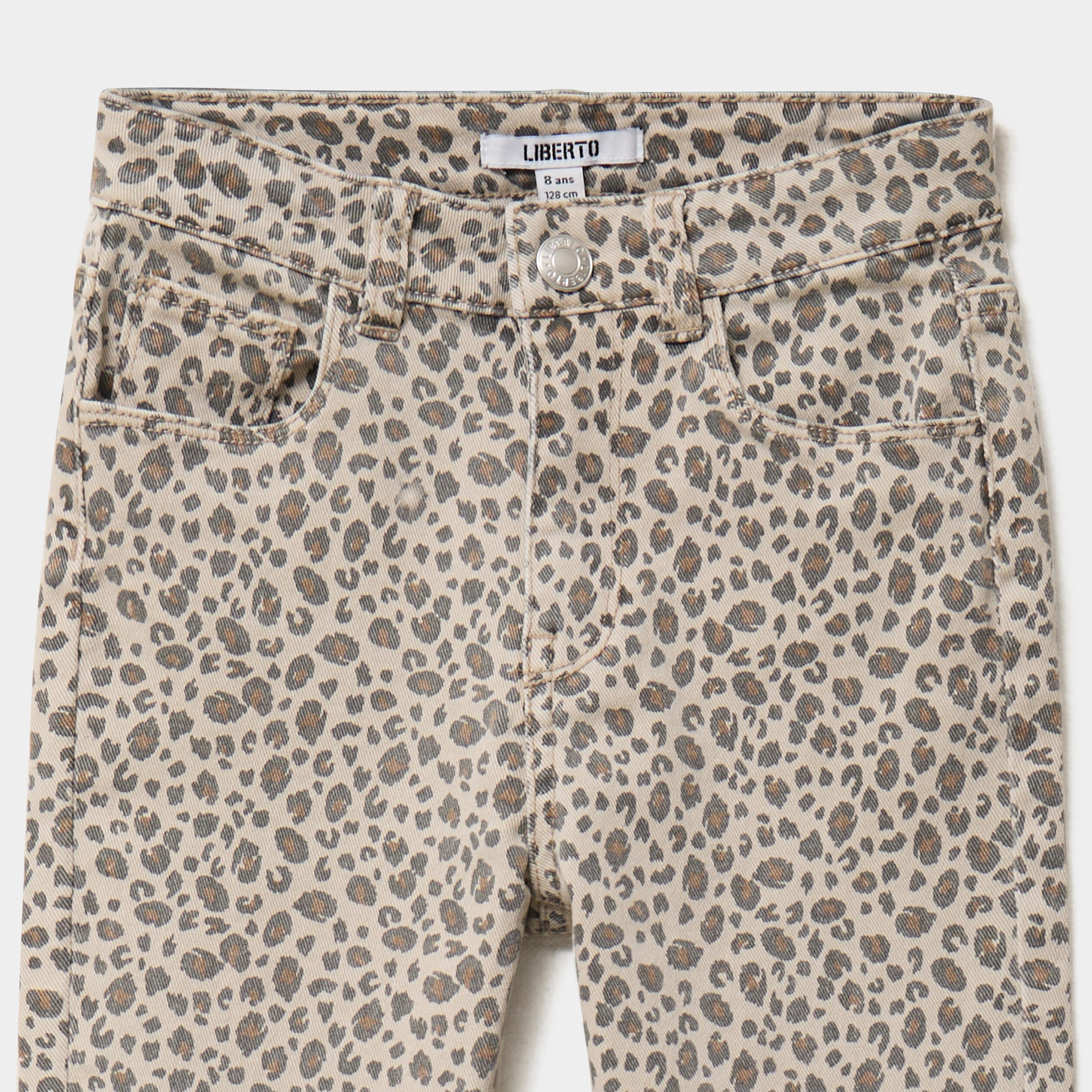 Pantalon bootcut 5 poches coton sable fille