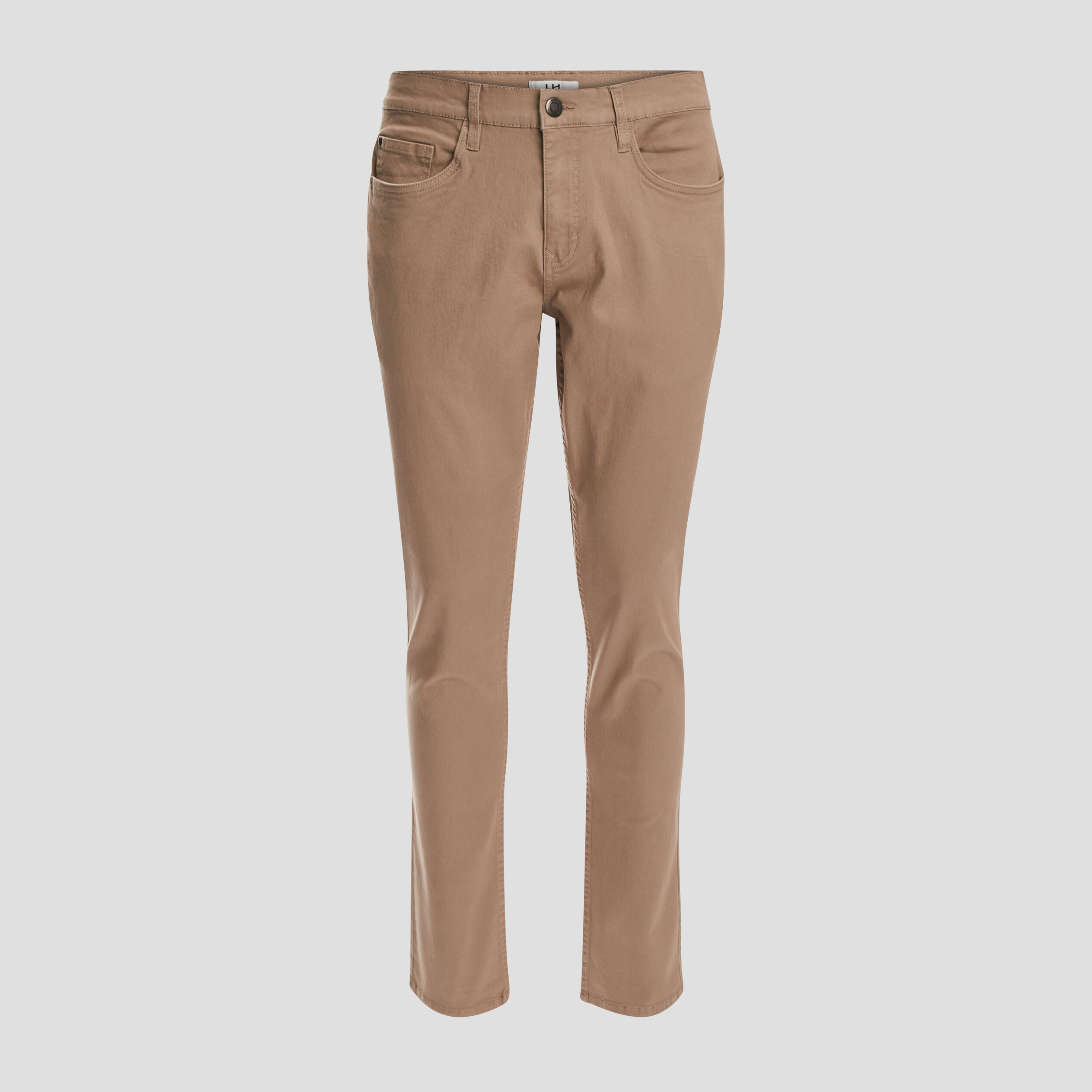 Pantalon droit en coton stretch sable homme