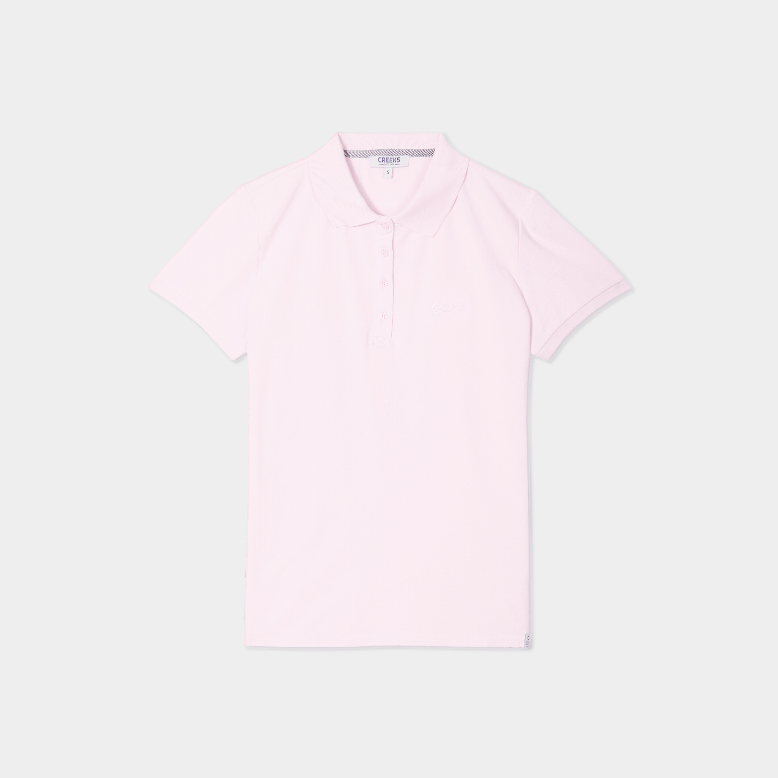 Polo piqu&eacute; ajust&eacute; manches courtes coton rose femme