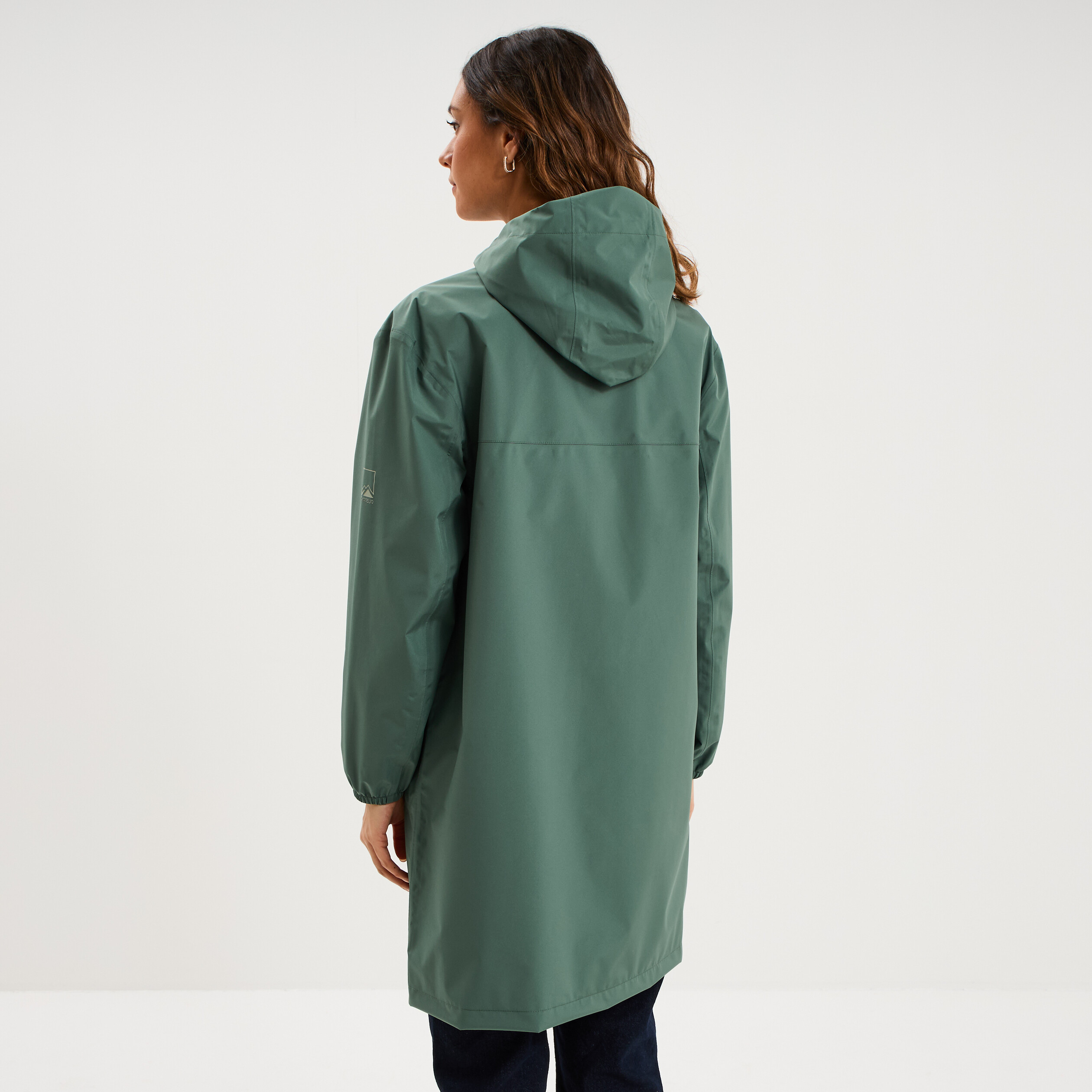 Parka longue imp&eacute;rm&eacute;able coupe-vent vert kaki femme
